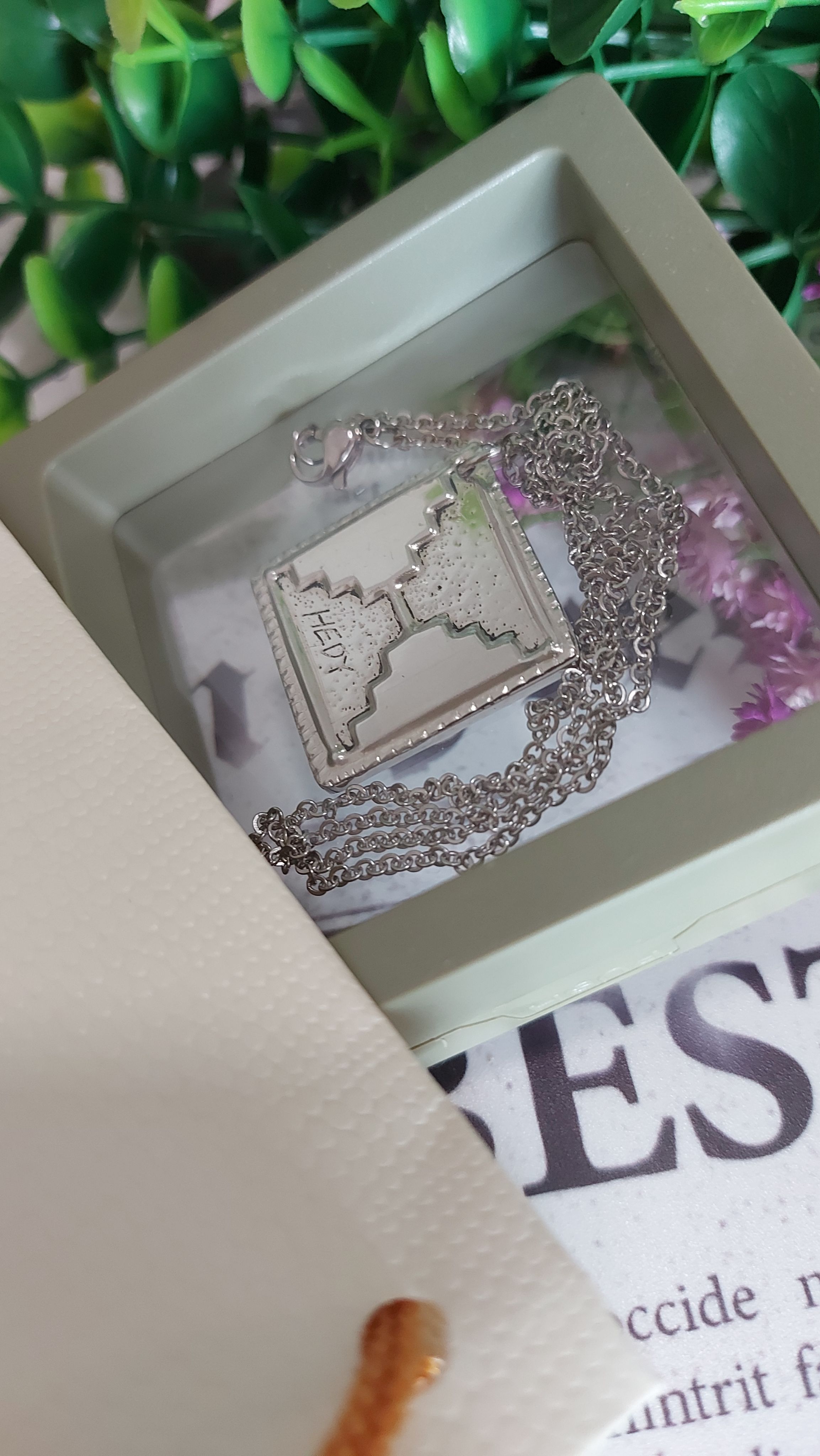 星際馬雅13月亮曆圖騰 錫雕項鍊 白鏡 （White Mirror）可刻字