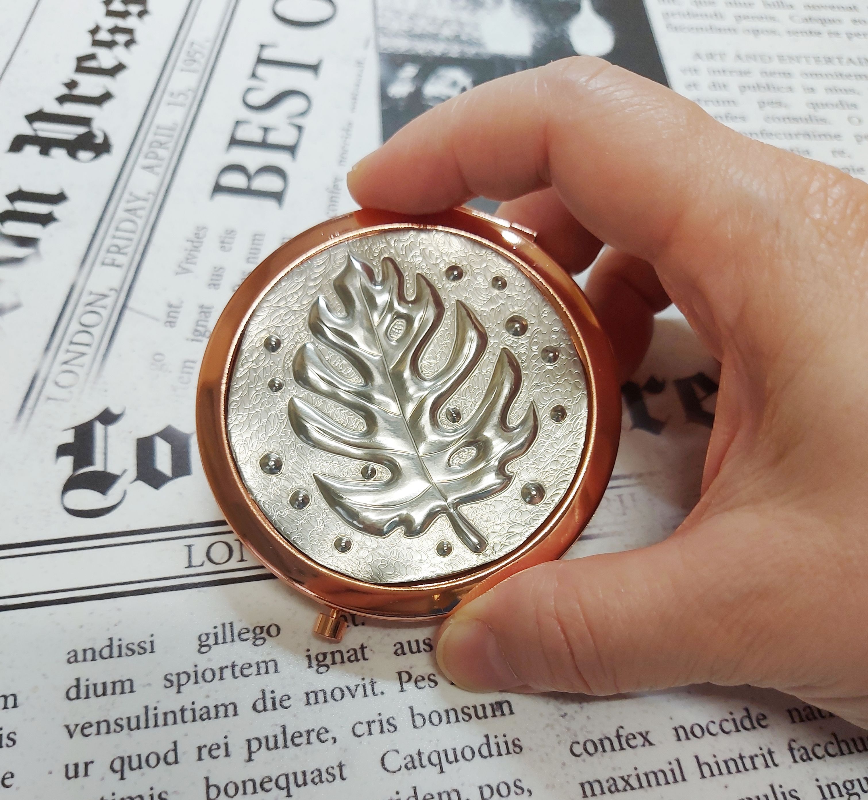 【線上錫雕體驗】龜背芋隨身鏡與項鍊 工具 材料包 影片