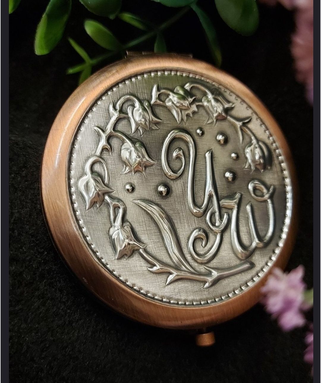 【客製化】幸福鈴蘭 錫雕隨身鏡（可刻字）