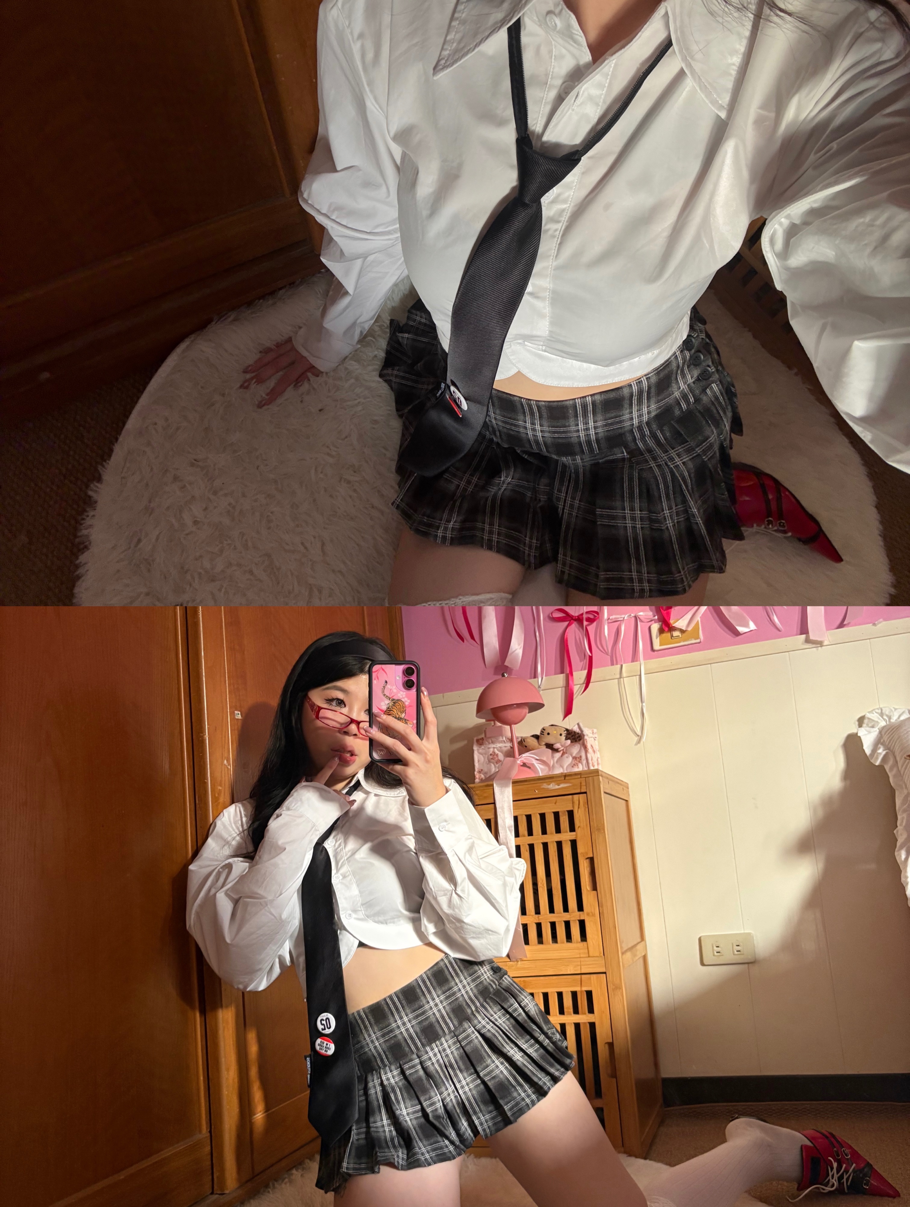 （預購）美式學院墊肩設計短版襯衫👔