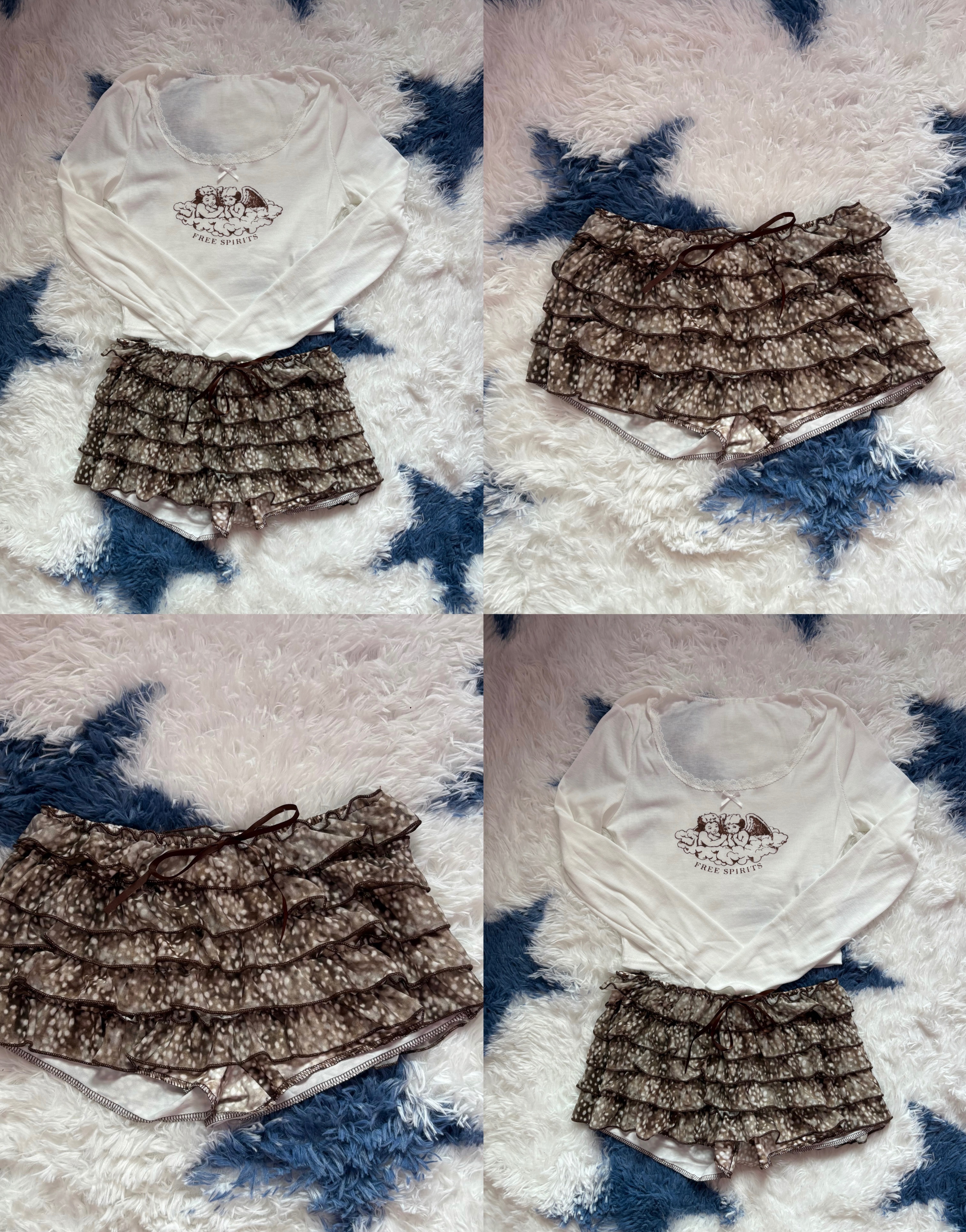 （預購）歐美小鹿斑比荷葉蝴蝶結短褲🦌