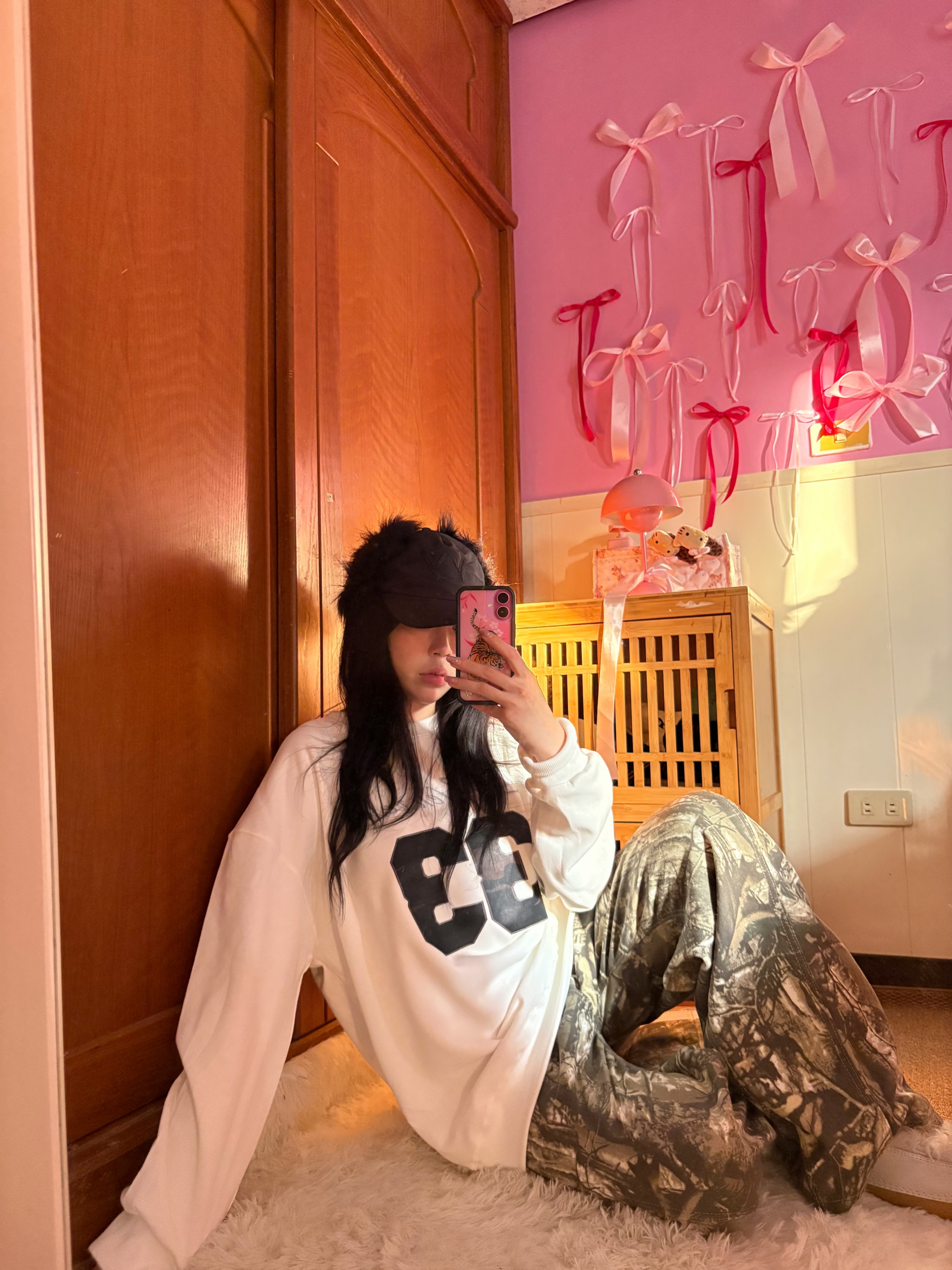（預購）美式復古迷彩字母33寬鬆大學TEE