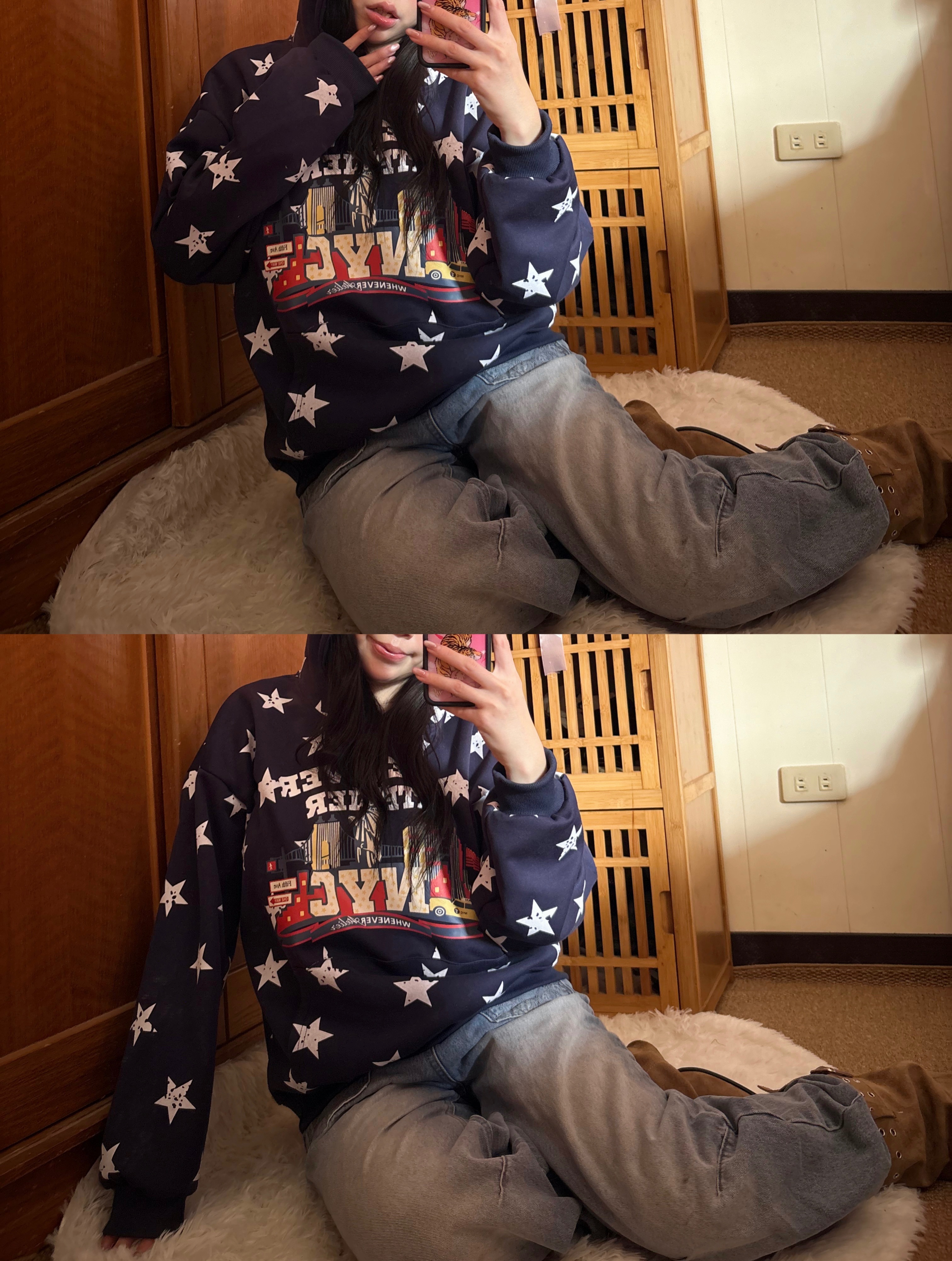 （預購）美式復古星星NYC寬鬆帽TEE🗽