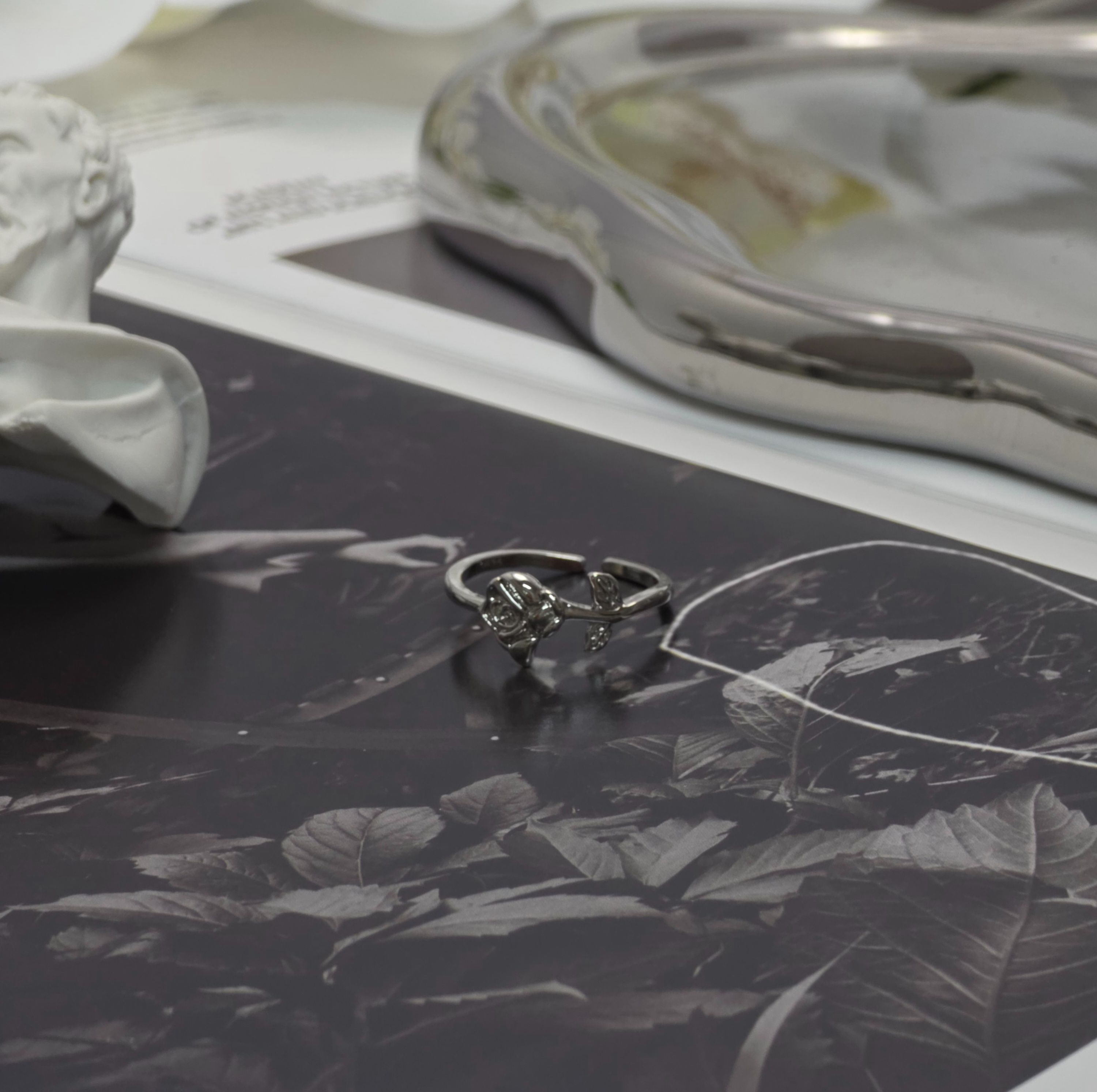 落日玫瑰開口戒｜小眾玫瑰戒指｜可調節戒圍｜氣質韓系指間戒｜百搭不挑手型