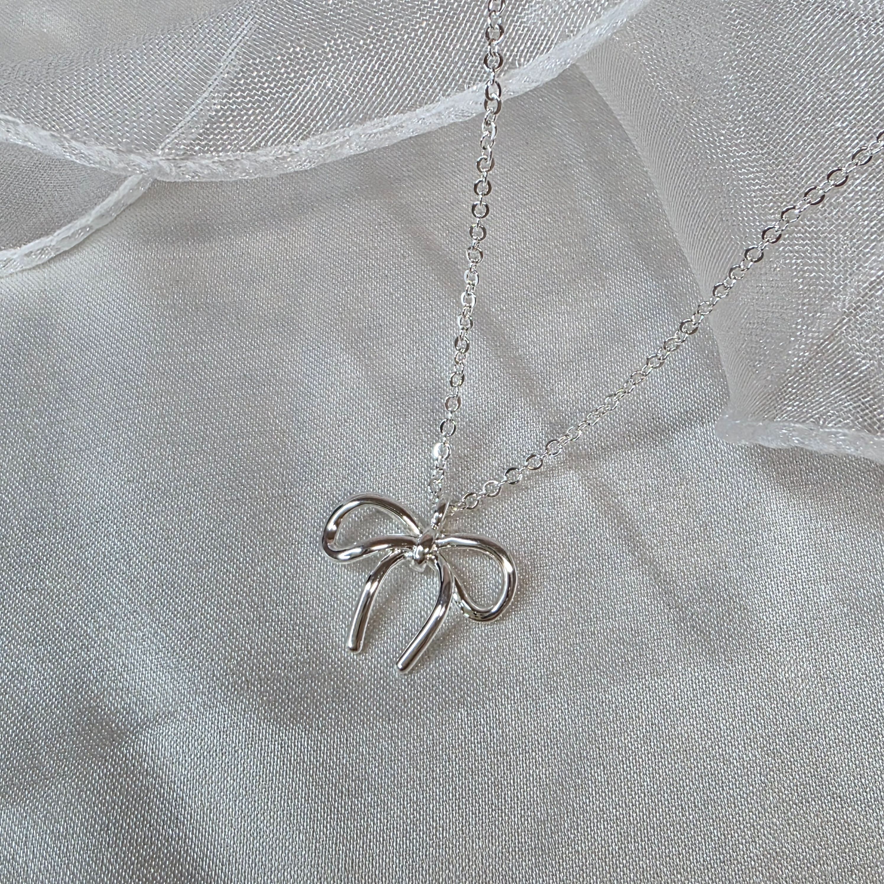 925純銀蝴蝶結項鍊｜韓系極簡鎖骨鍊｜小眾氣質設計｜日常百搭不退流行