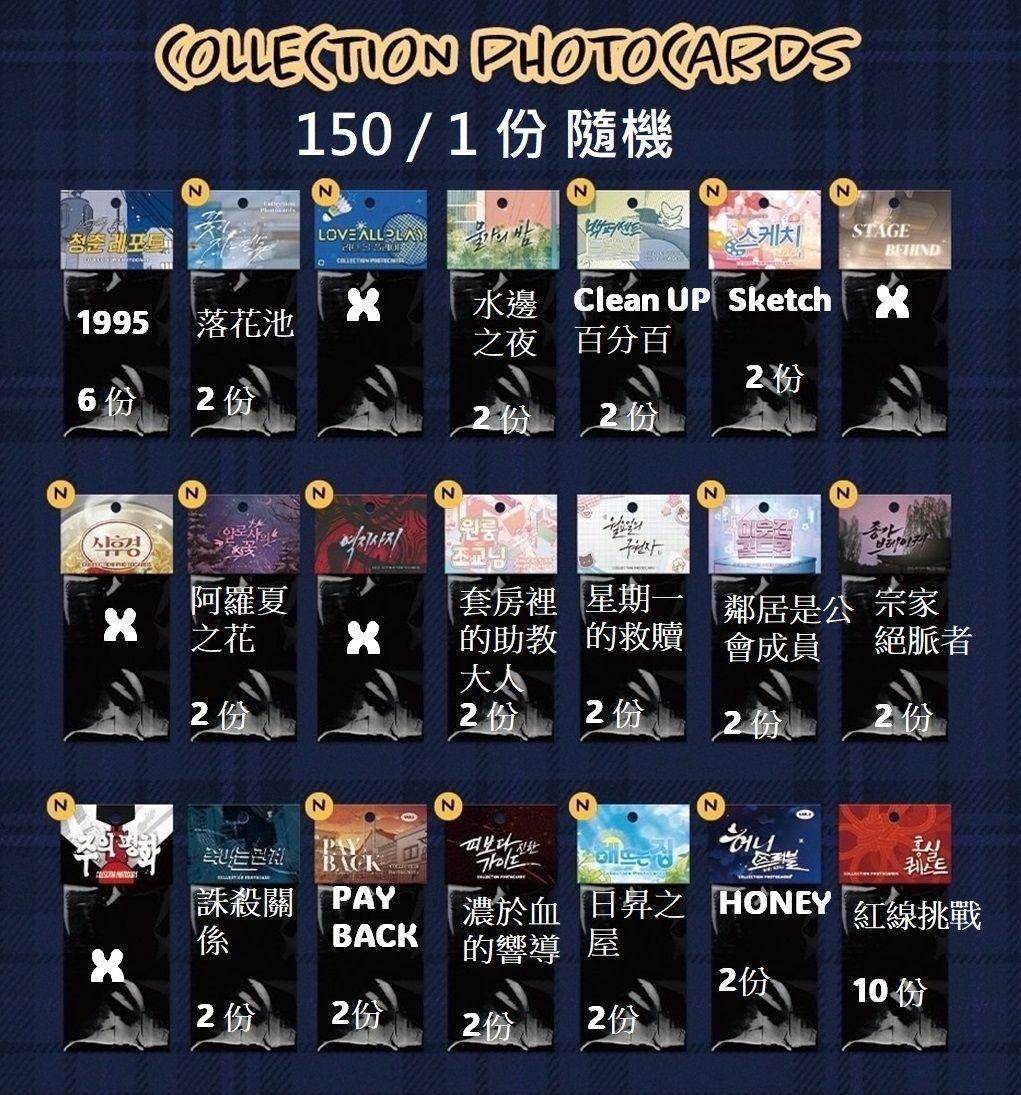 快閃現貨 - |暮色漫漫 |  小卡 收藏包  | Bomtoon 10 周年