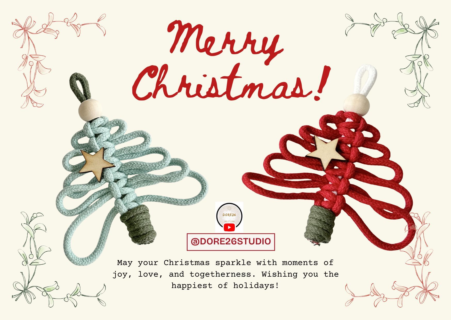 【金色26工作室】Macrame 法式編織 DIY 快速編織聖誕樹材料包 | Macrame 交換禮物