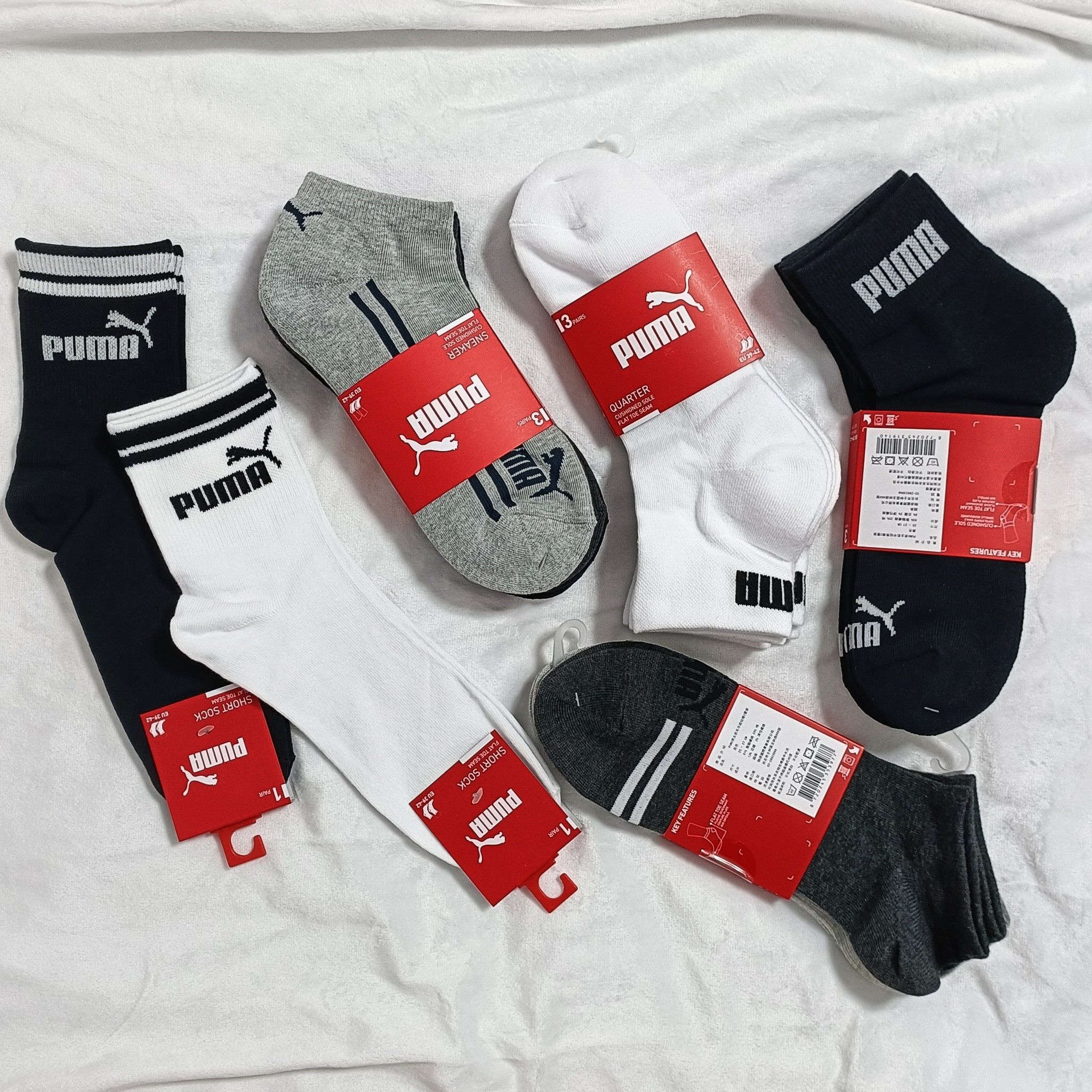 PUMA 2024男款襪子 25-27