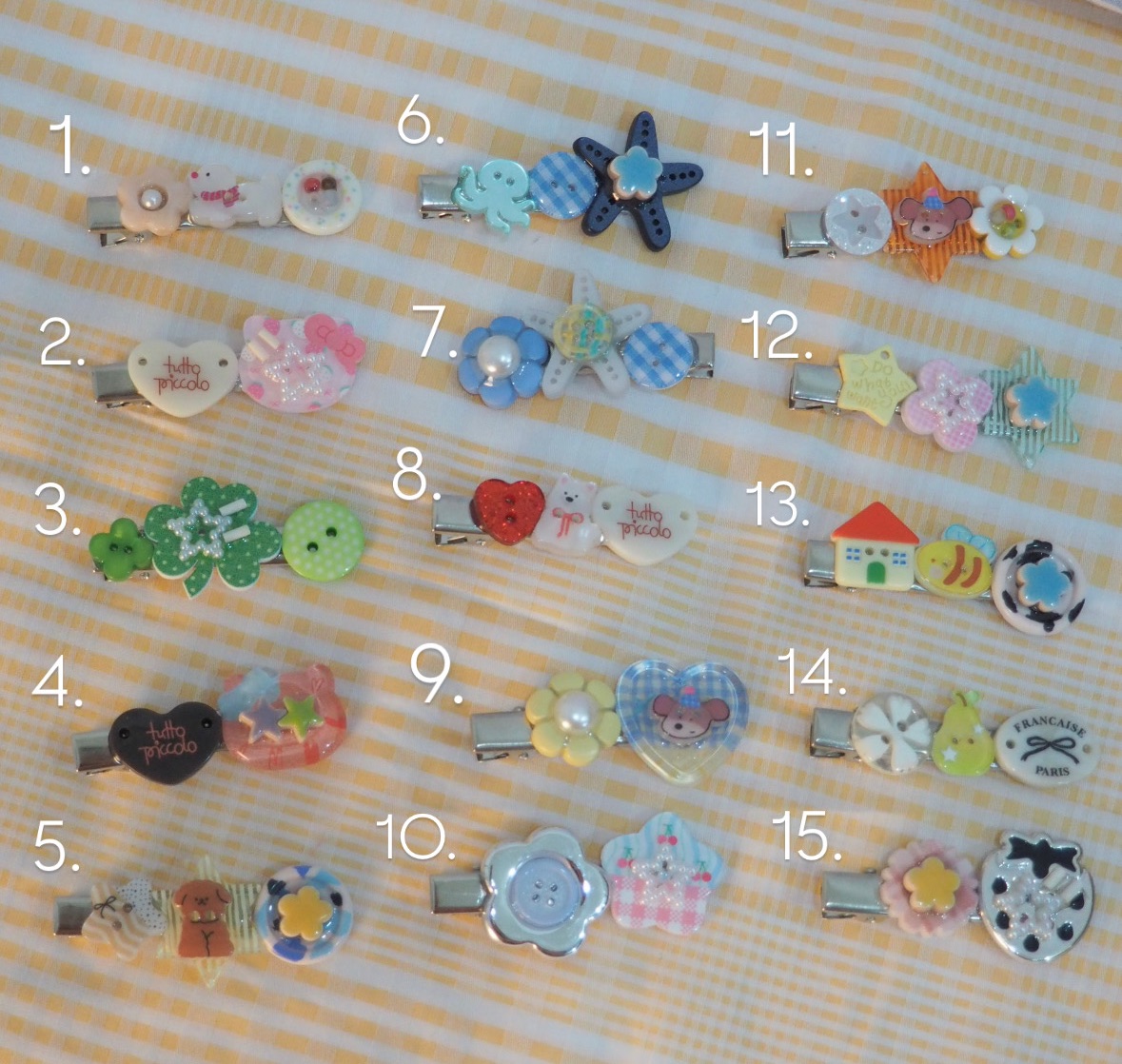 ☆。.:＊・b.w自製鈕扣髮夾︎︎𓂃⟡.·