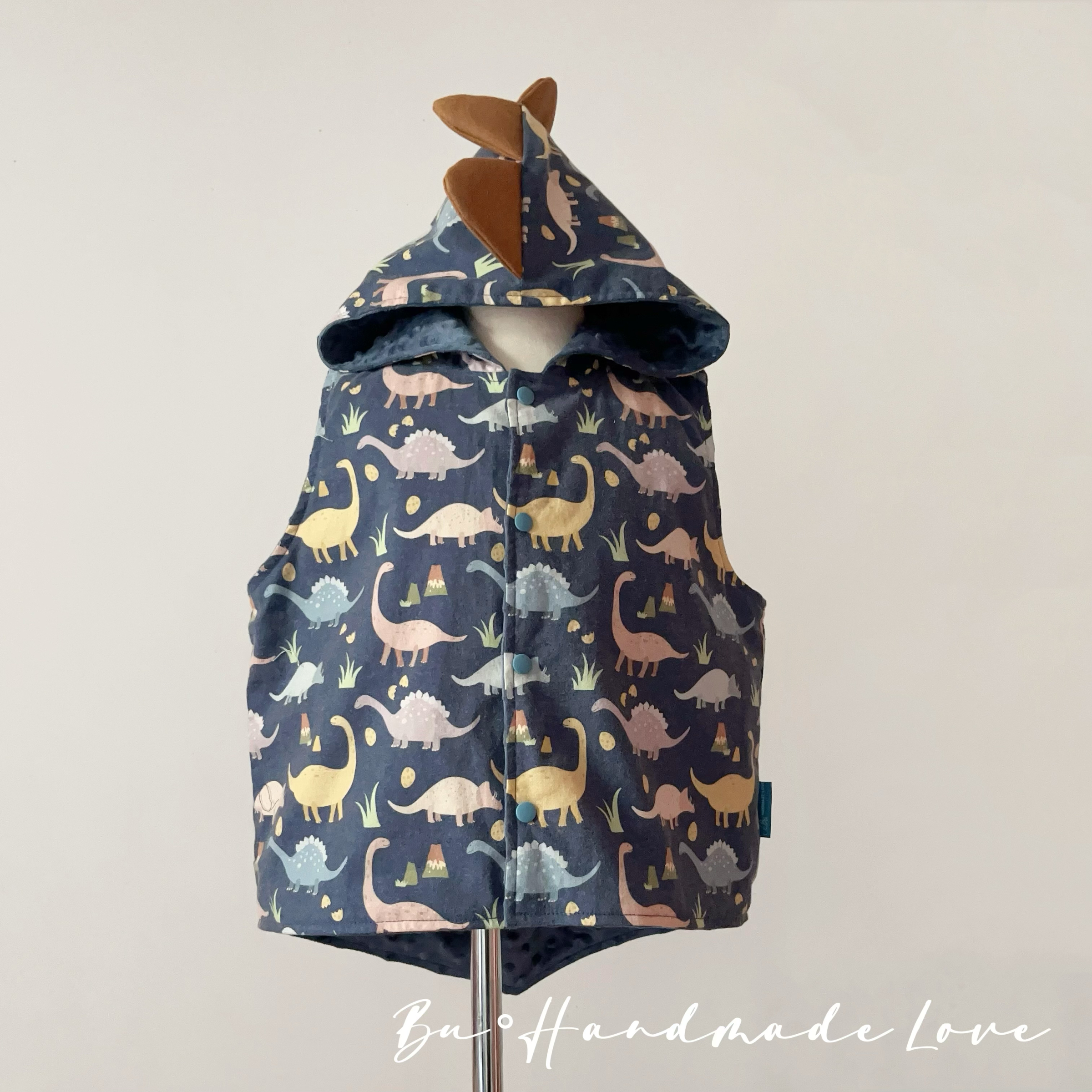 手作連帽背心 恐龍背心 #120