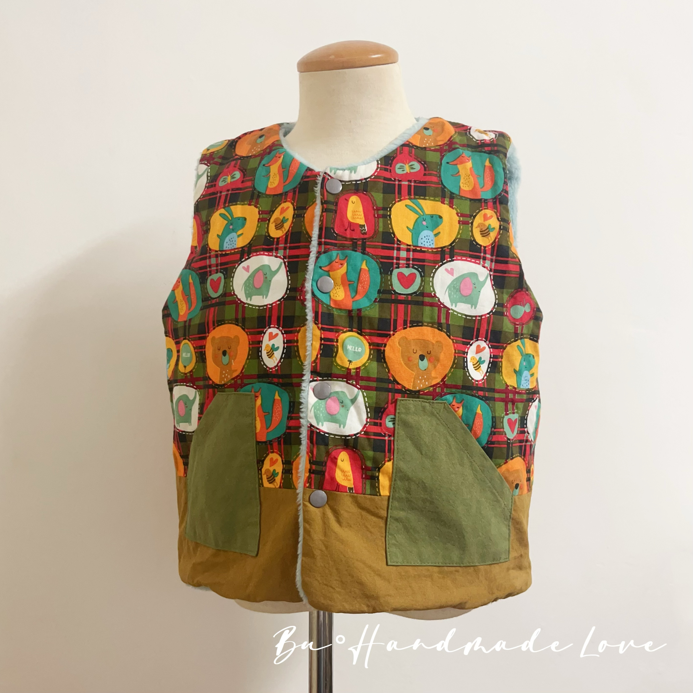 《Bu。Handmade Love》手作雙面背心 兒童背心 韓國布 毛毛布