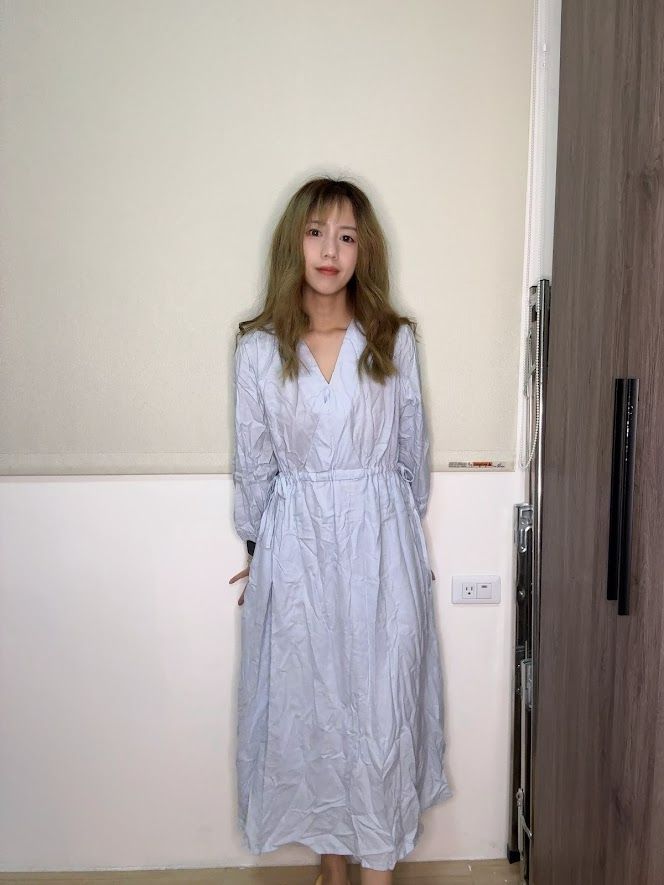 V領雙邊綁帶洋裝