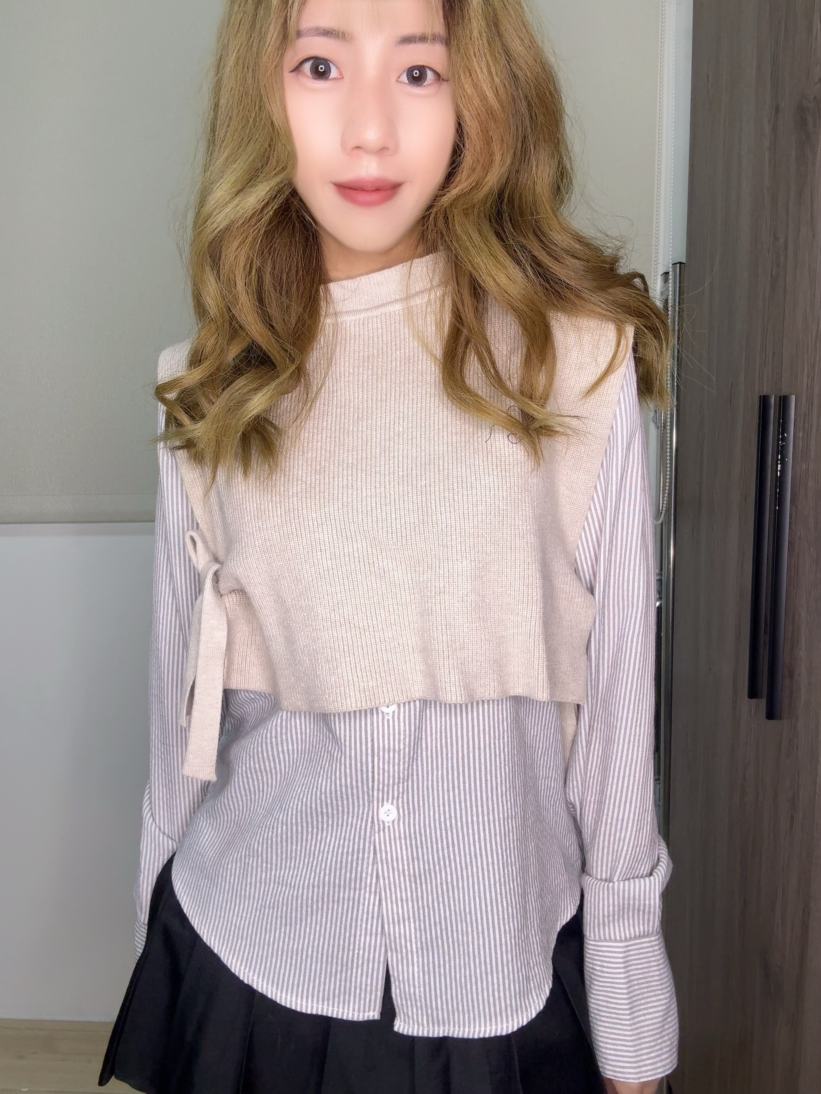 兩件式襯衫背心組