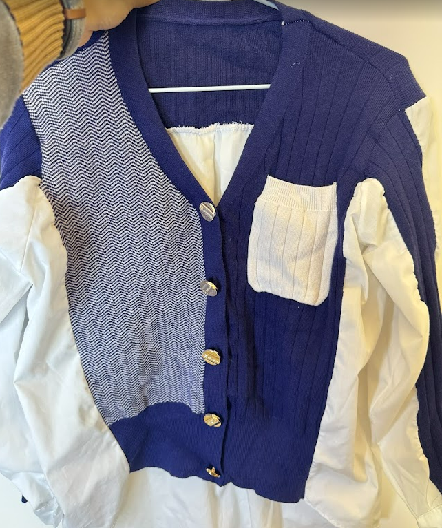 造型感拼接襯衫