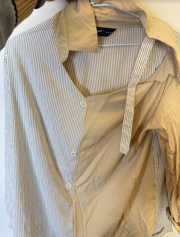 造型感拼接襯衫