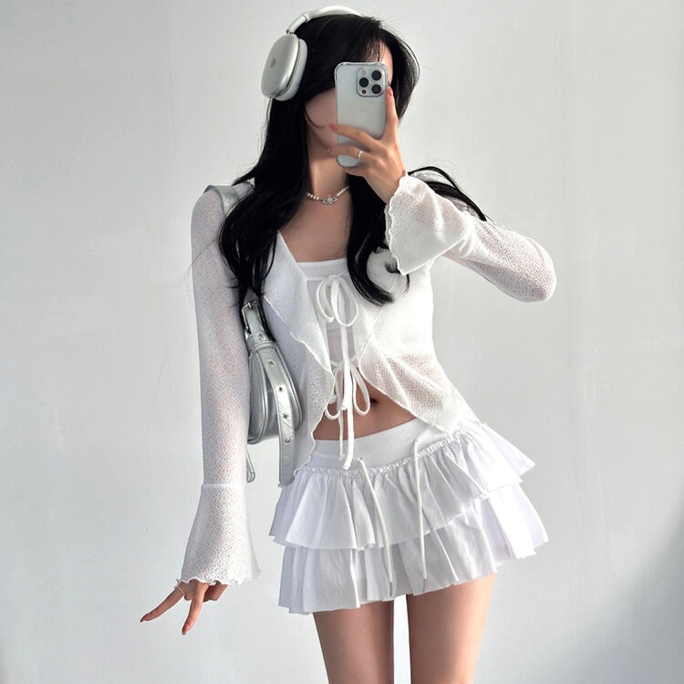 ㅣ正韓ㅣbinary01 綁繩蛋糕迷你褲裙