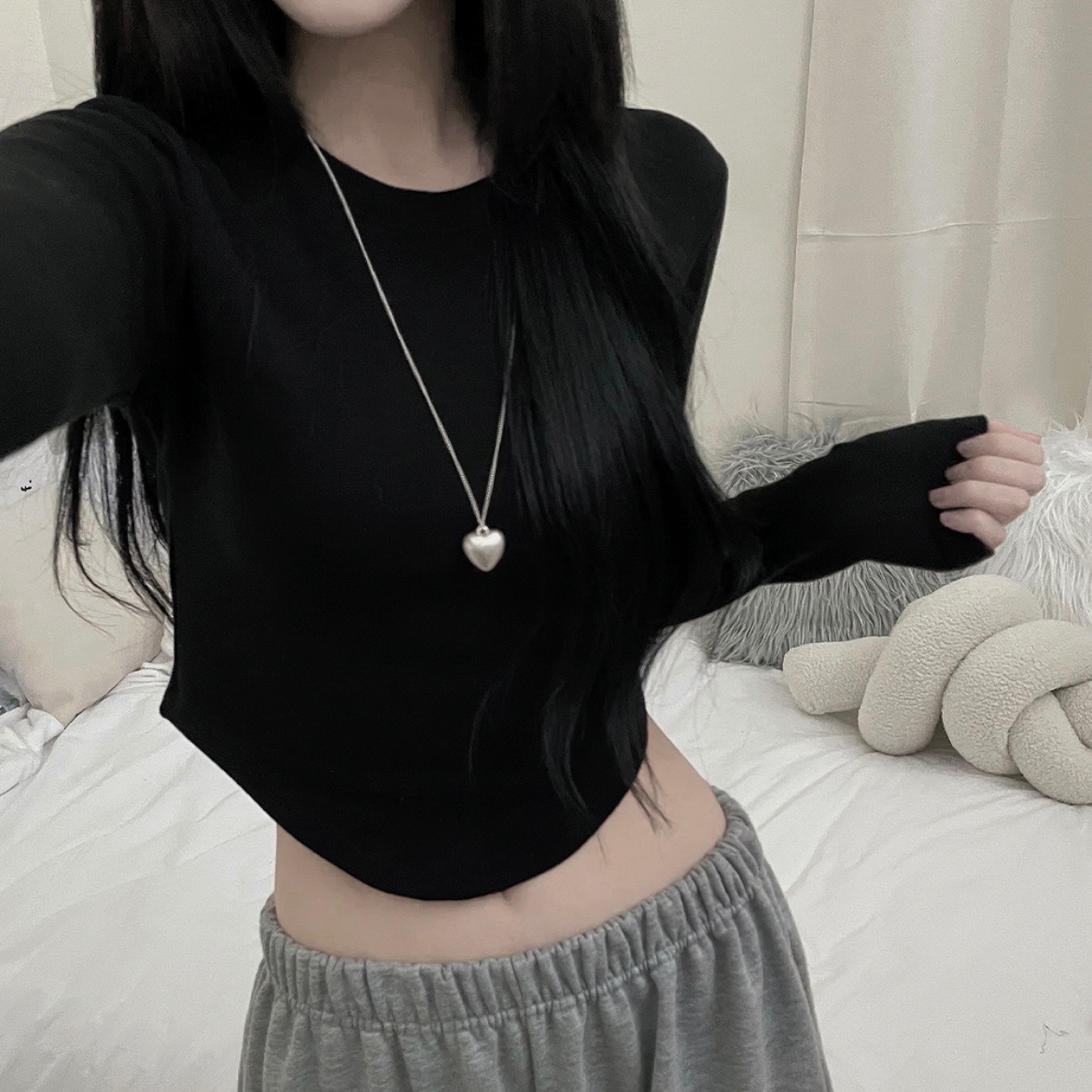 ㅣ正韓ㅣccomeng 修身長袖棉質圓領T恤