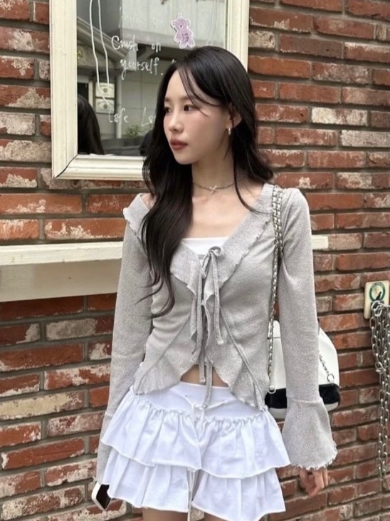 ㅣ正韓ㅣ2yu. 慵懶溫柔 荷葉滾邊罩衫式 防曬小外套