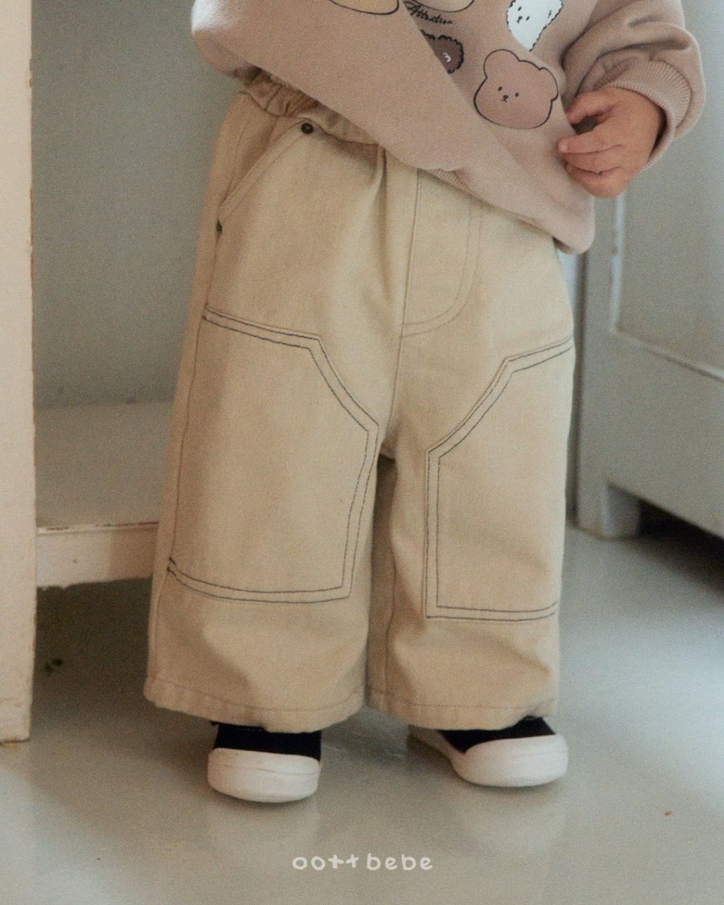 [特價]OOTTBEBE 100%棉桃皮水洗加工褲（kids）