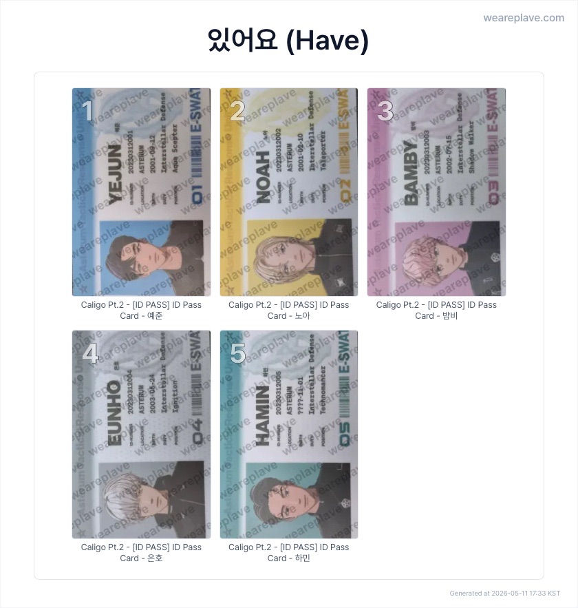 ［噗哩宅的PLAVE複數出清賣場］PLAVE 迷四 ID Pass 出清！