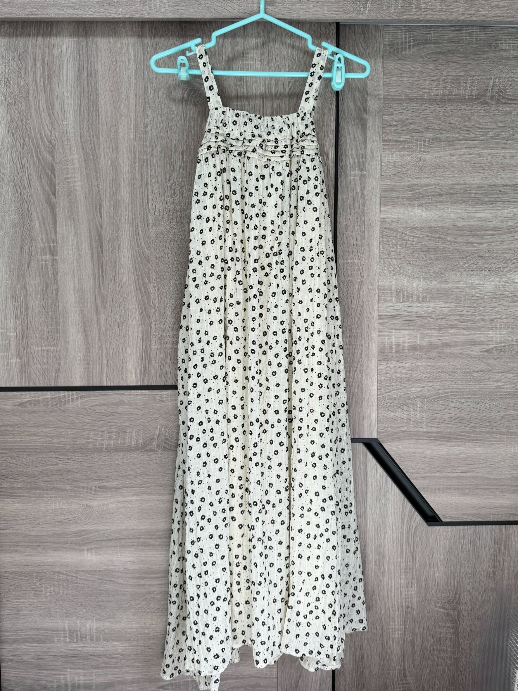 私物-全新-ANIREK-小花斑點抽繩綁結洋裝