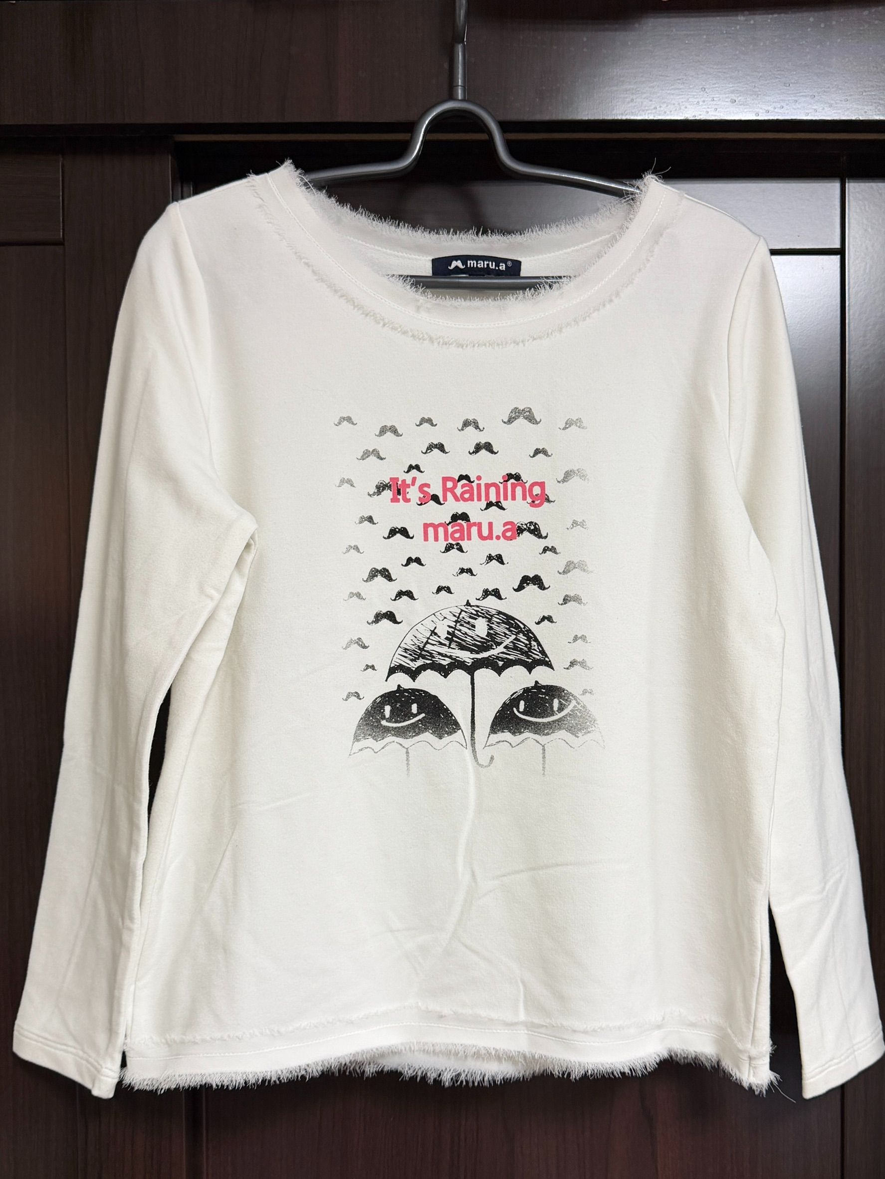 私物-二手-maru.a-抽鬚設計白T