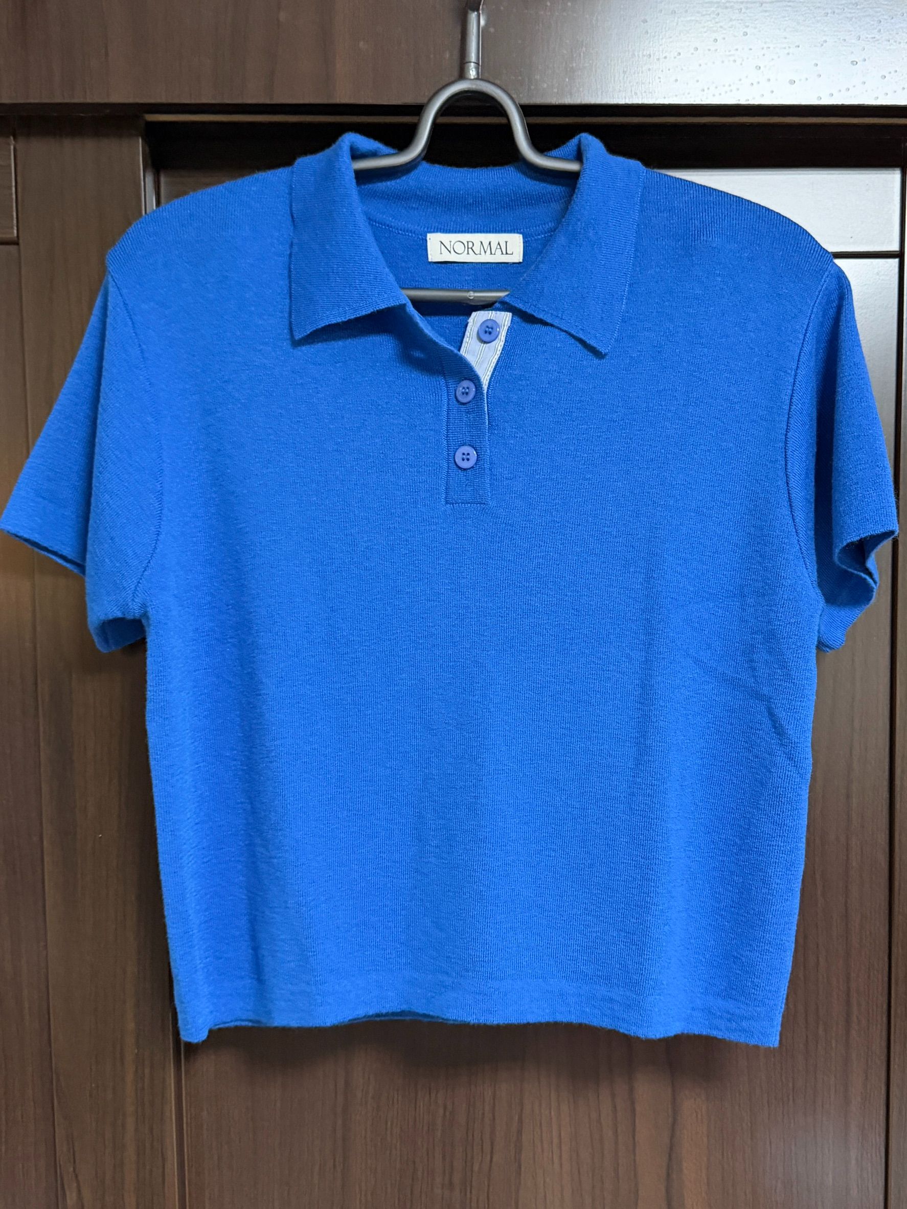 私物-二手-韓貨-克萊茵藍針織短袖POLO衫