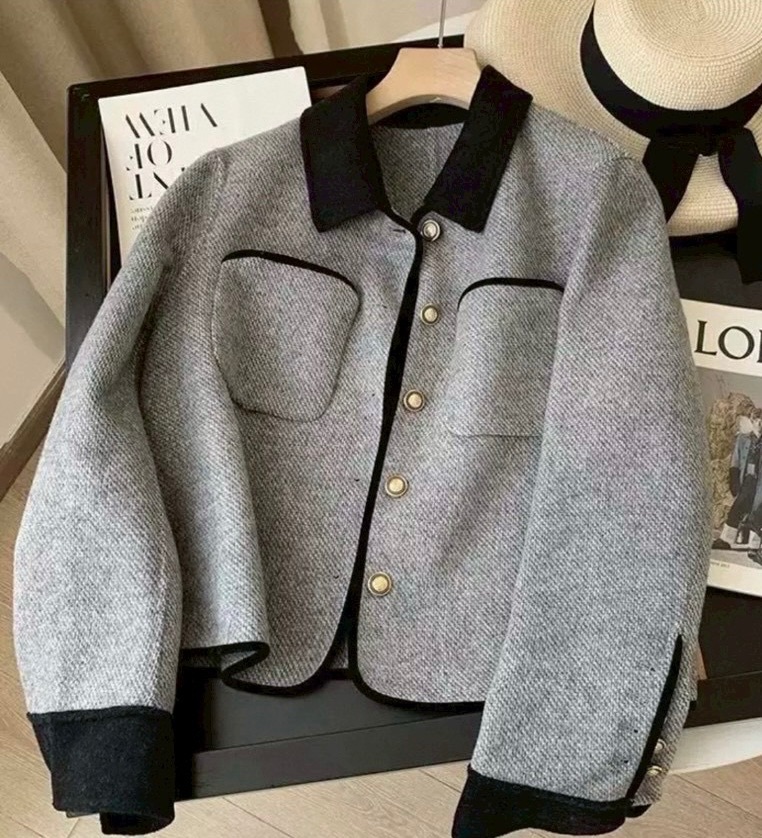 韓版小香風外套 灰