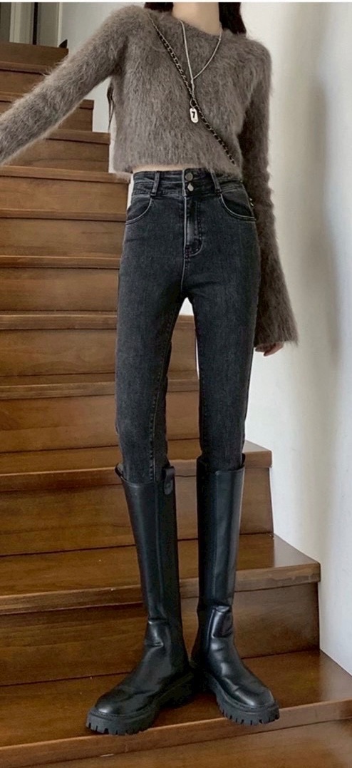 牛仔窄褲 深灰/淺灰/黑/淺藍