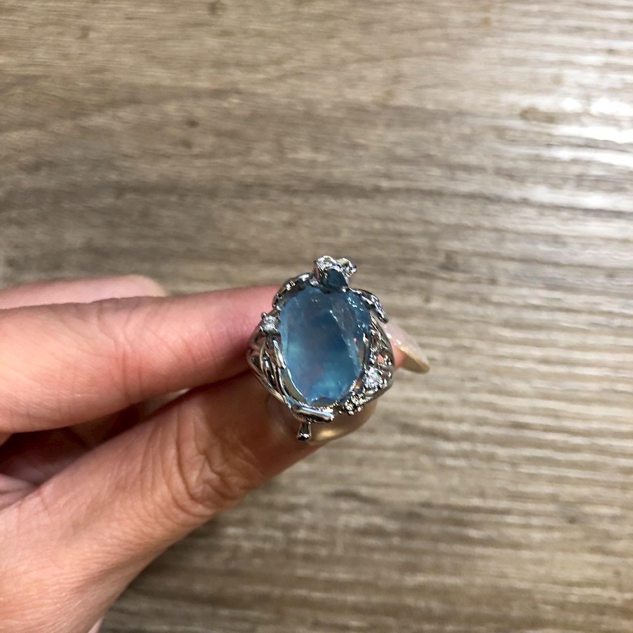 海藍寶原礦✦戒指