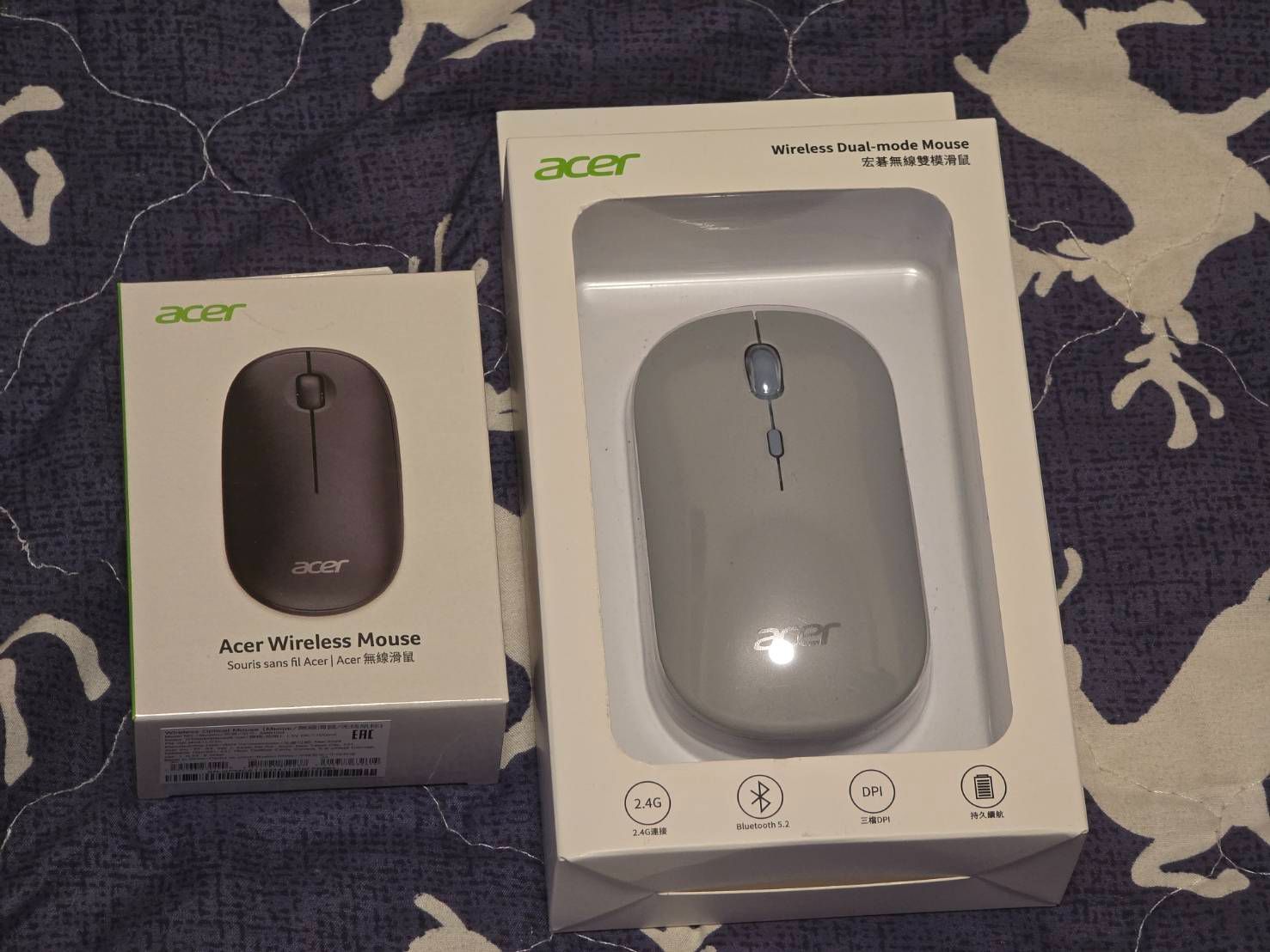 ACER宏碁 M17無線雙模滑鼠馬卡龍色系（灰藍色）+Acer 宏碁 AMR100 無線滑鼠