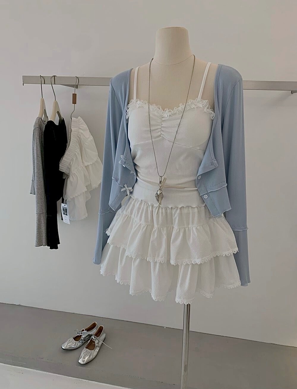 超推!!法式Coquette蝴蝶結針織三件組♡୨୧