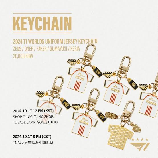 2024 T1 Worlds Uniform Jersey Keychain