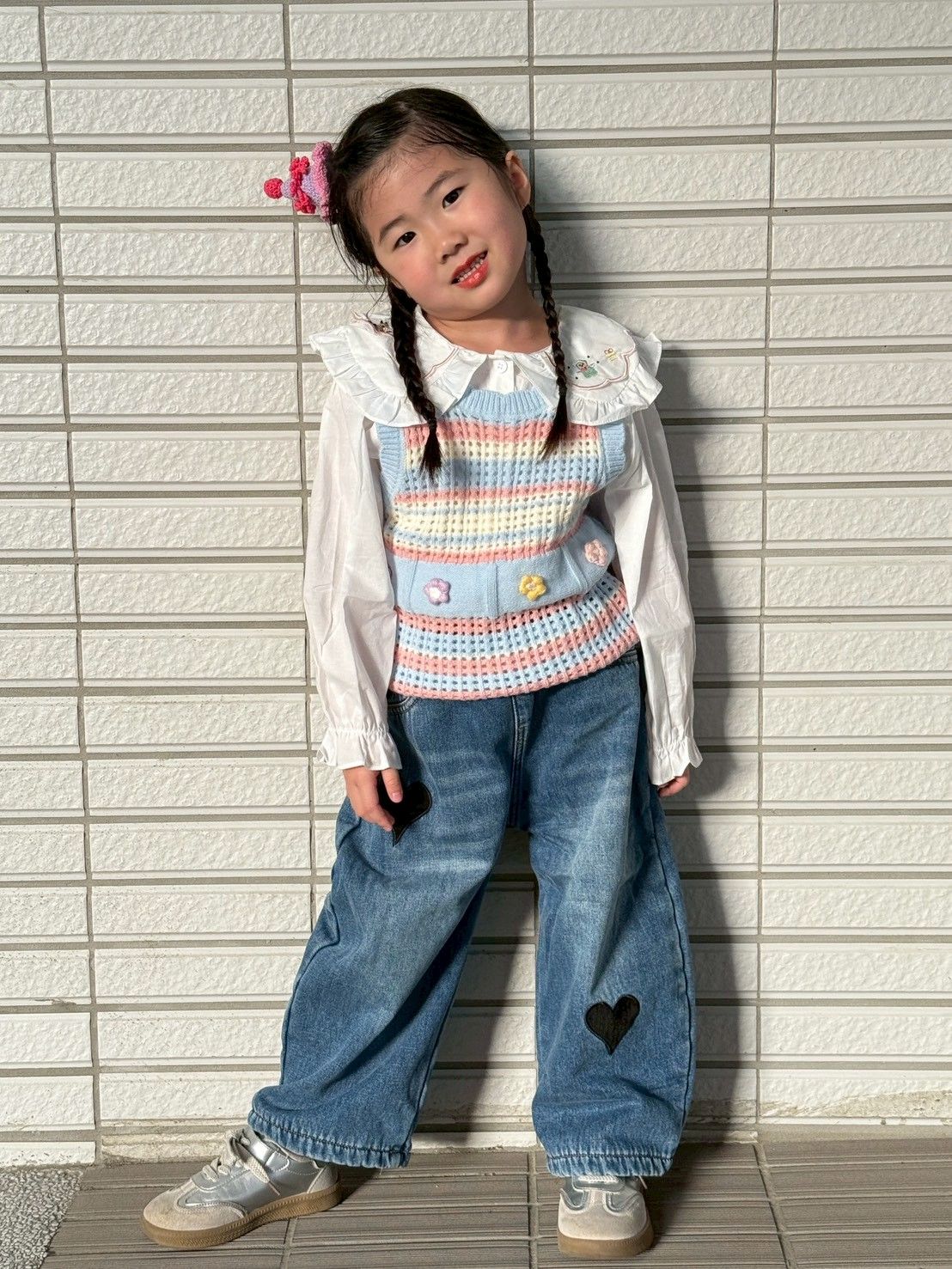 愛心加絨牛仔褲