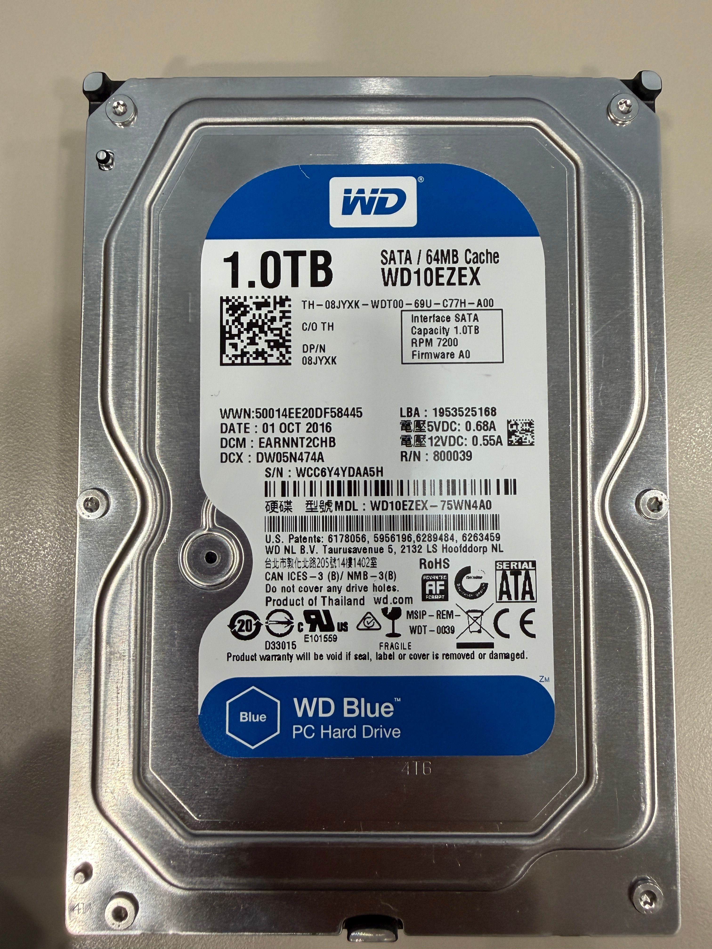 WD藍標 1TB