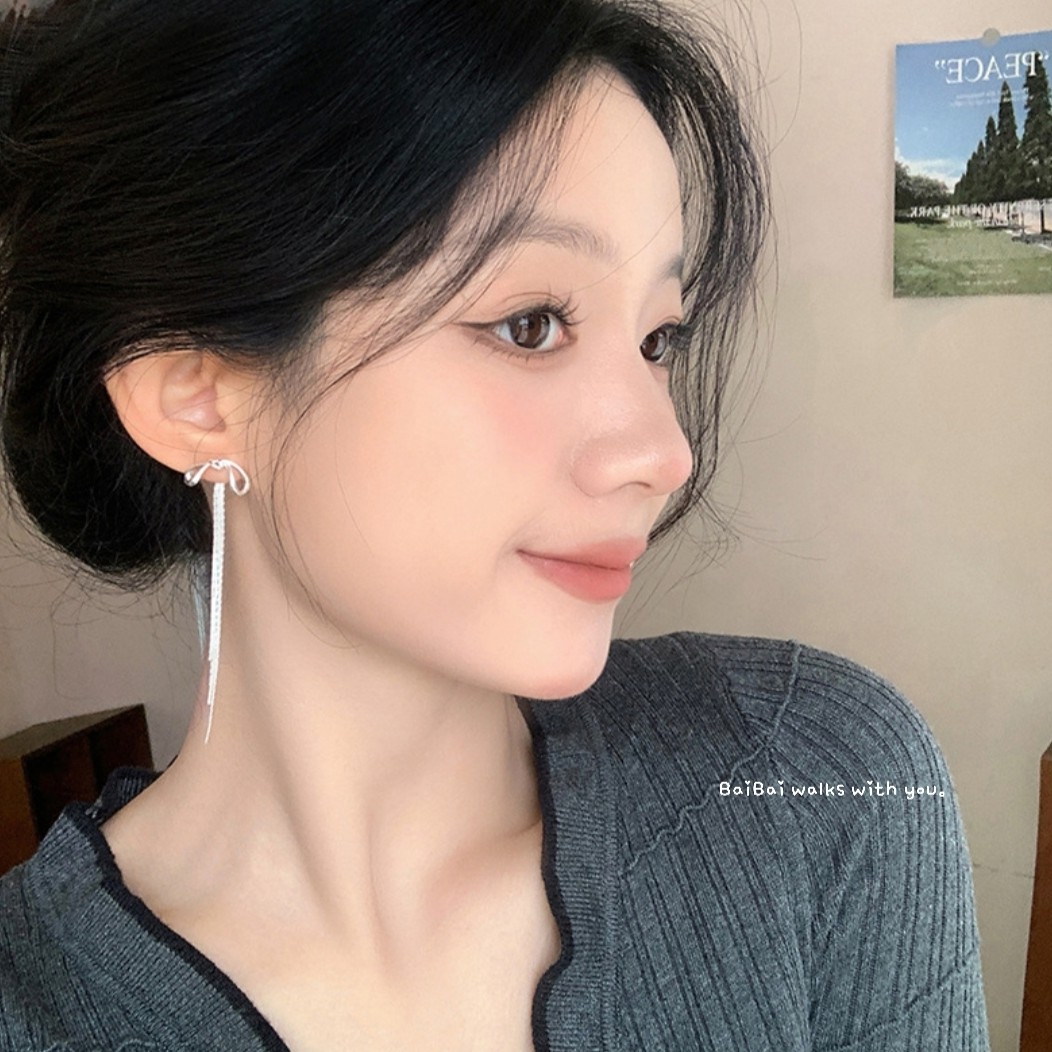 925銀針♡ 隨心所欲蝴蝶結流蘇耳環｜Bow Tassel Convertible Earrings