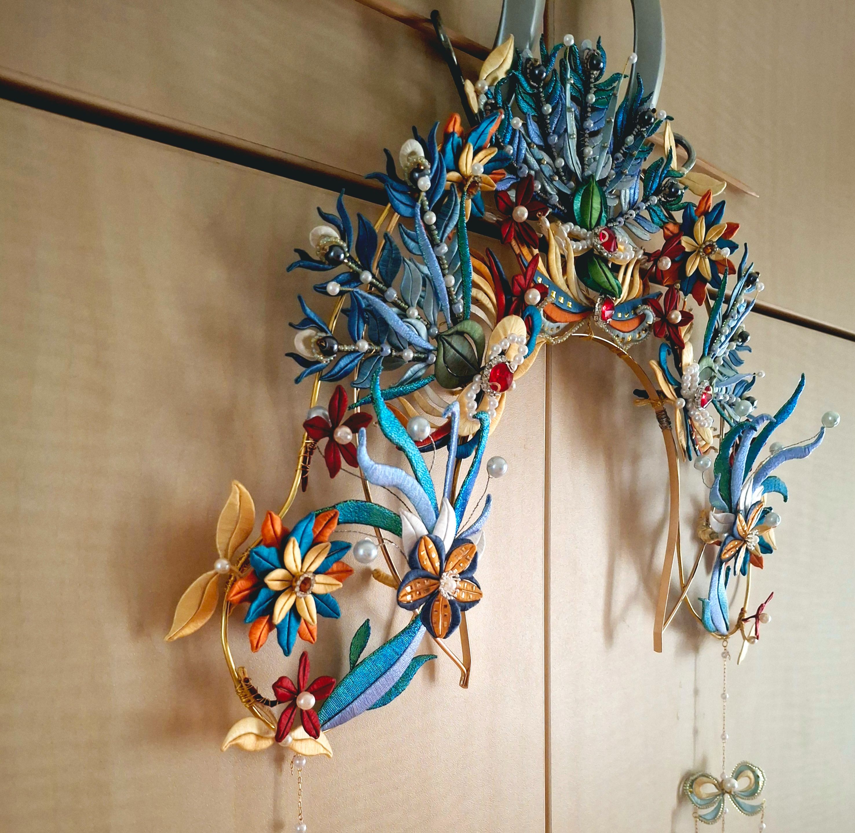 【纏花紙模成品】小米粥過橋冠