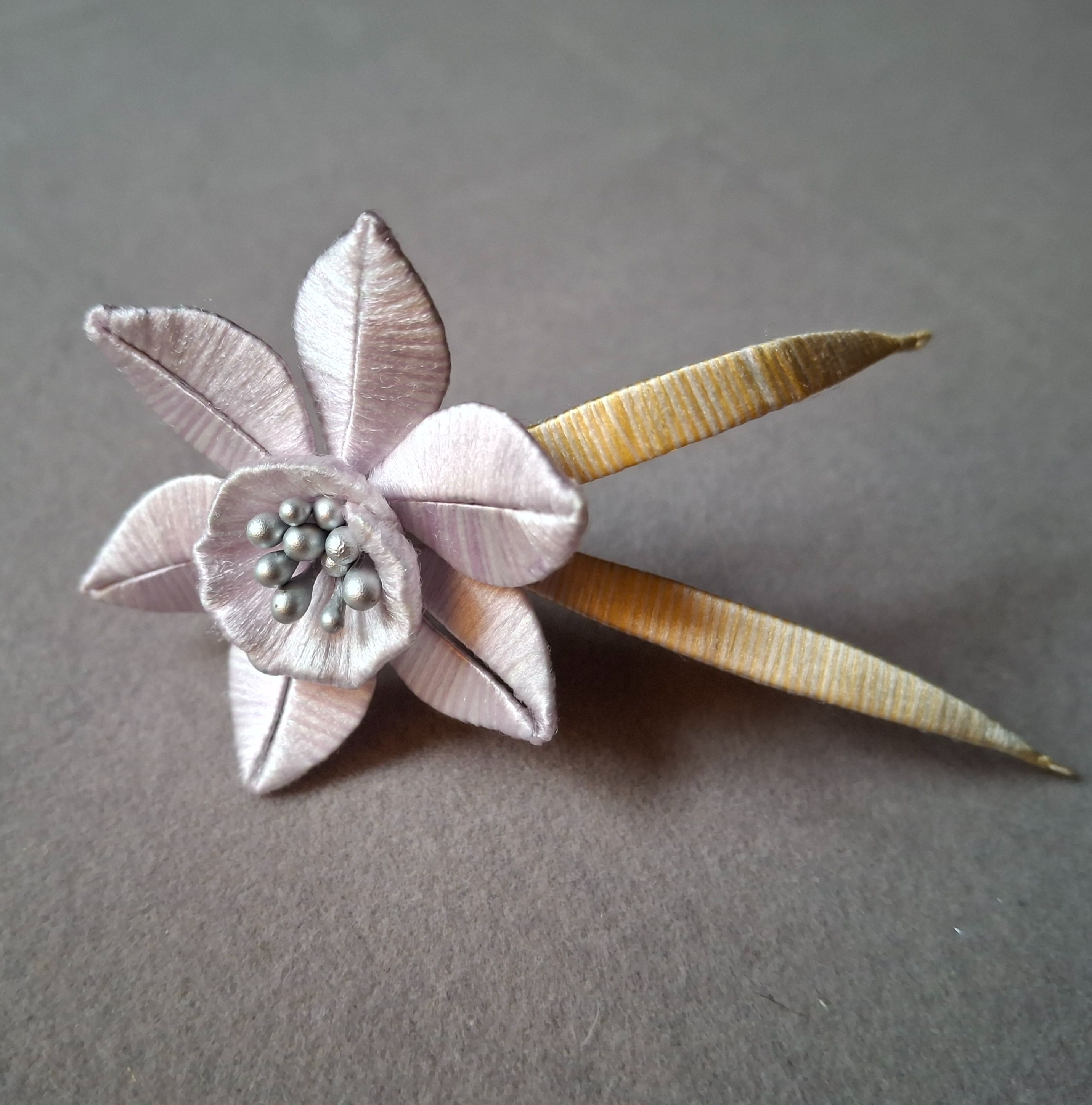 【原創纏花】Animus．水仙鴨嘴髮夾