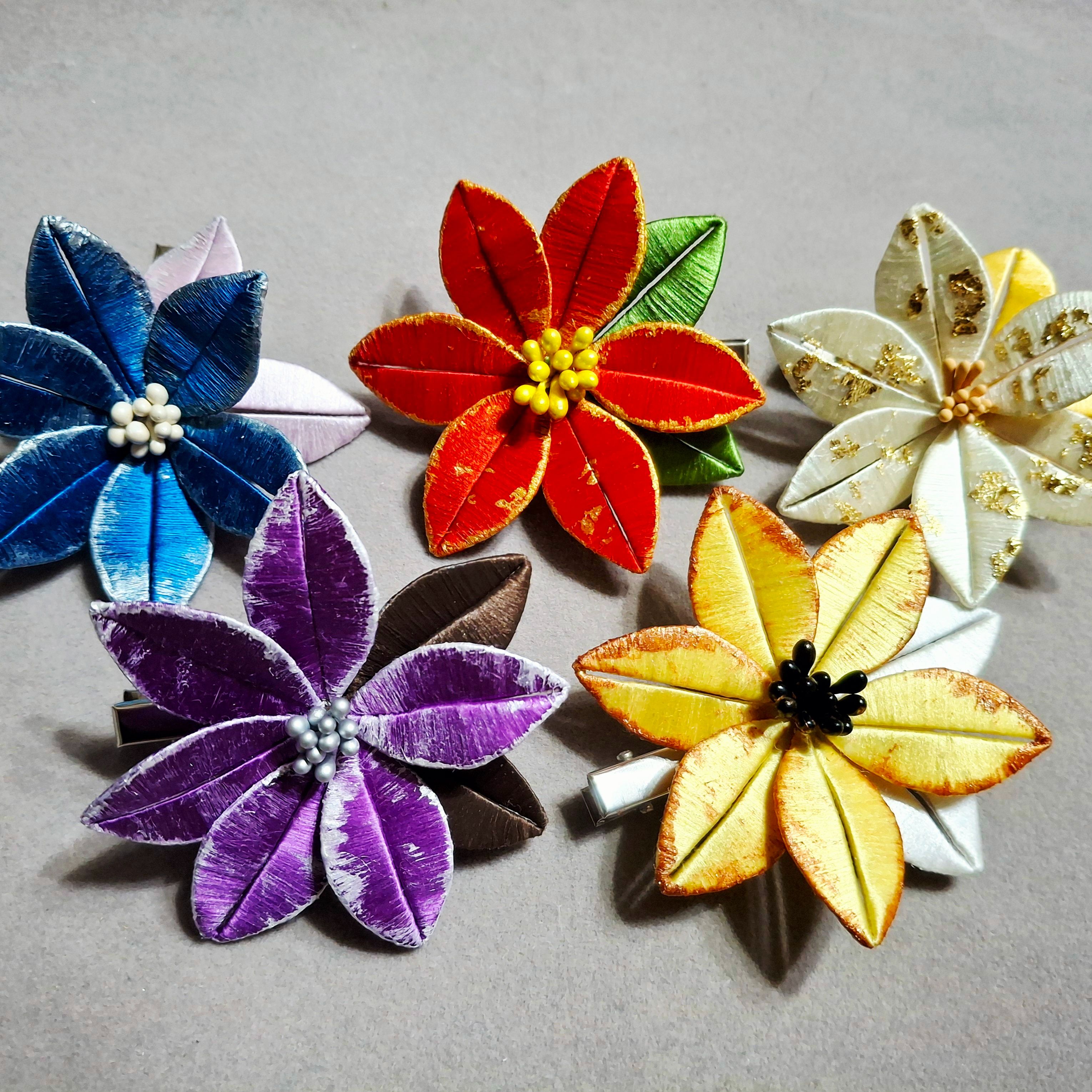 【原創纏花】映雪時分．異種聖誕紅鴨嘴髮夾