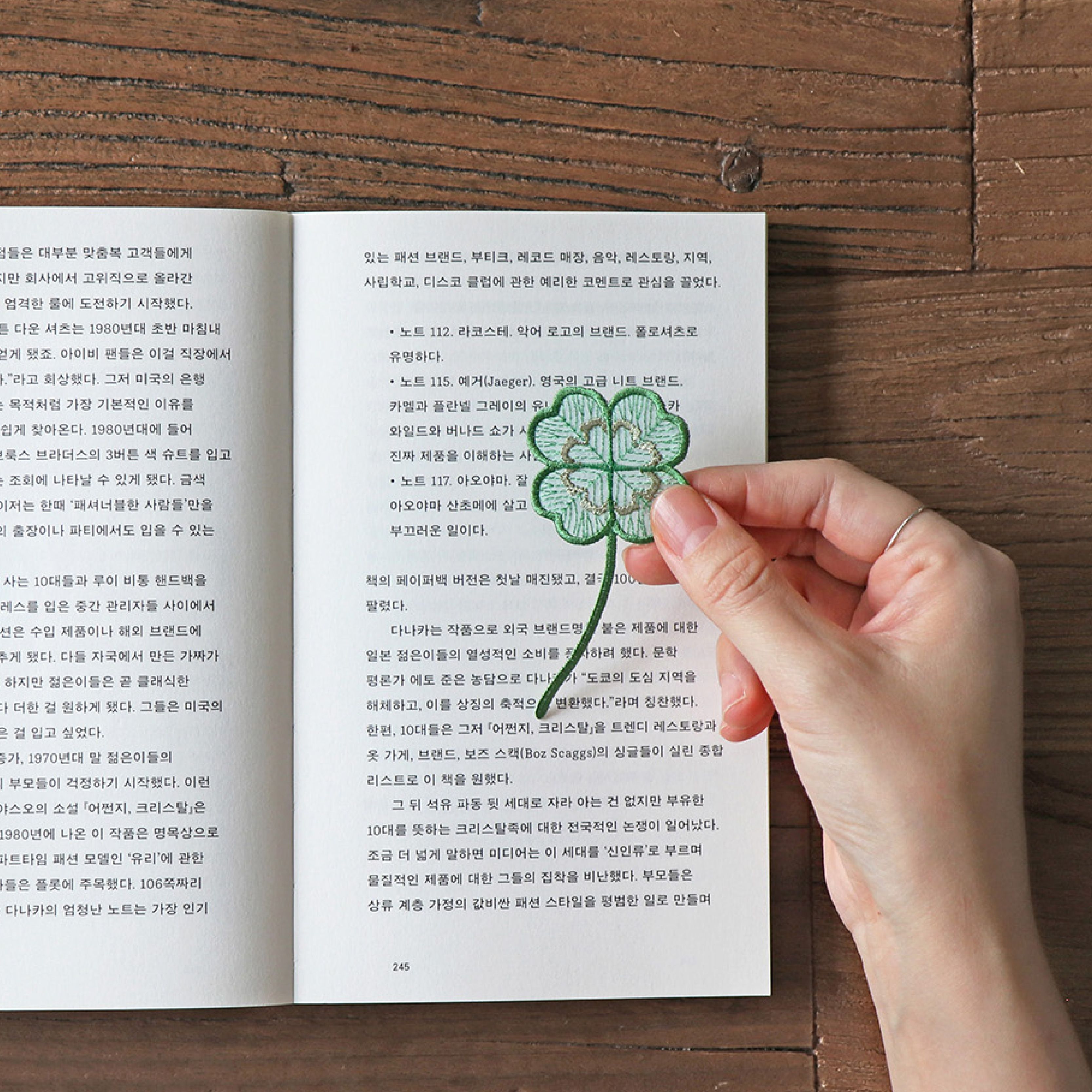 尋覓幸運．四葉草刺繡透紗書籤 [So-eon]