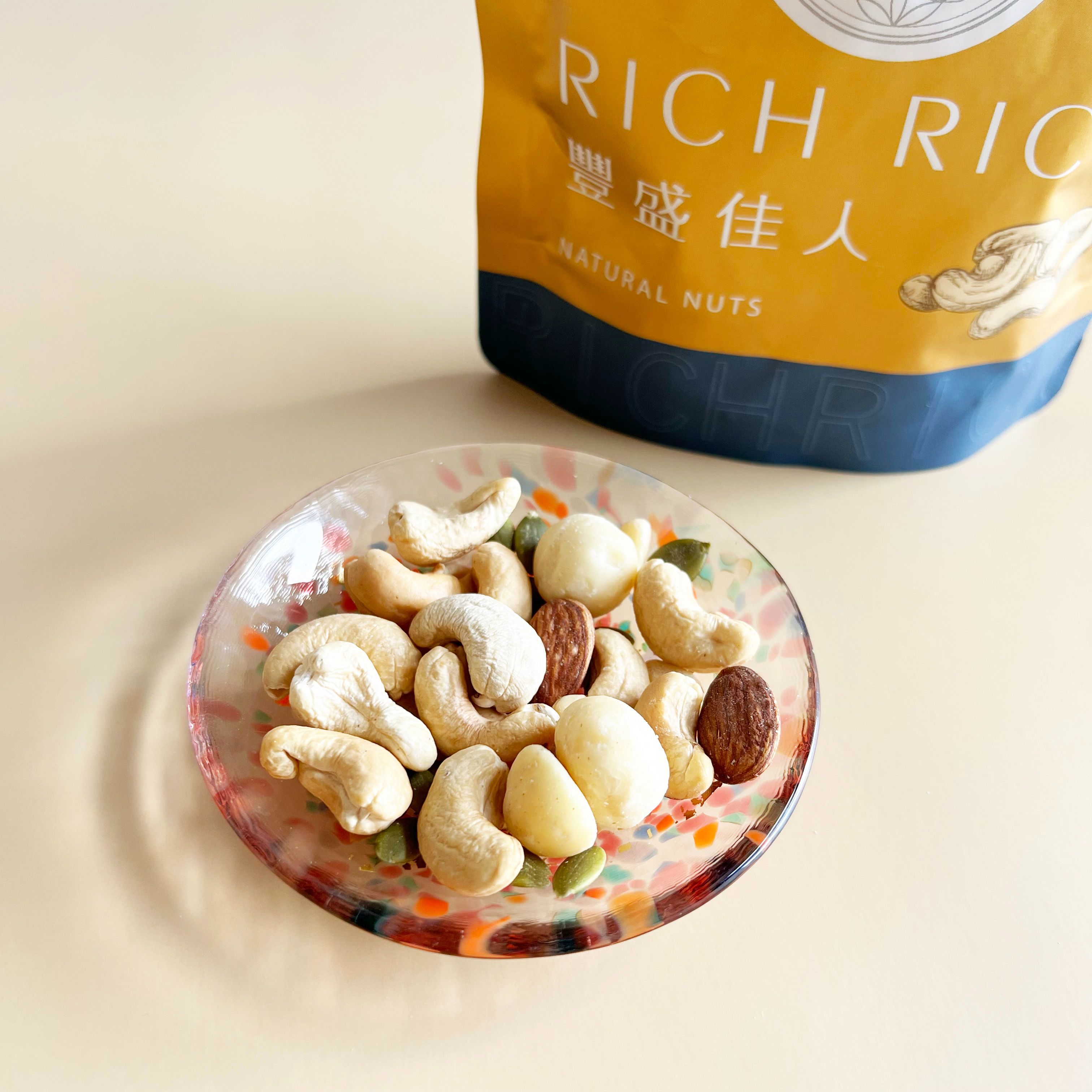 【豐盛佳人】五種綜合堅果 220g 無調味堅果/ 四包組