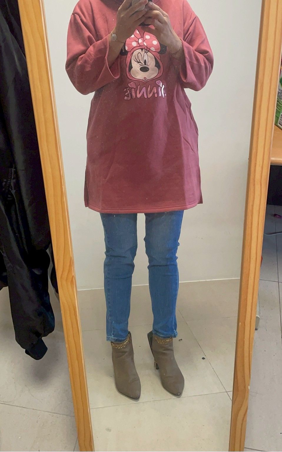 米妮連帽刷毛長洋（建議穿到XL）