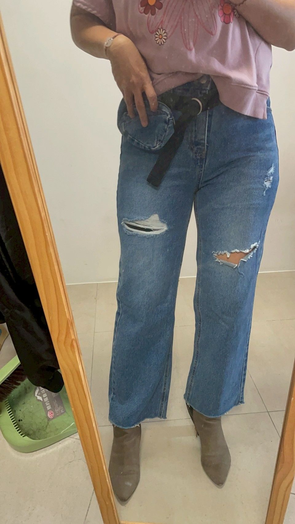 正韓附小錢包刷破牛仔褲（大L內適合）