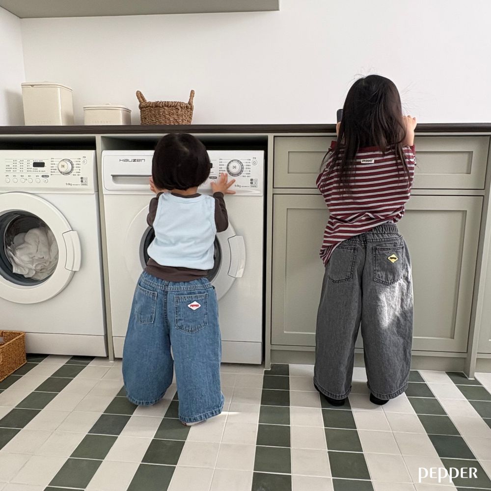 正韓童裝 兒童牛仔寬長褲 商品預購需等候