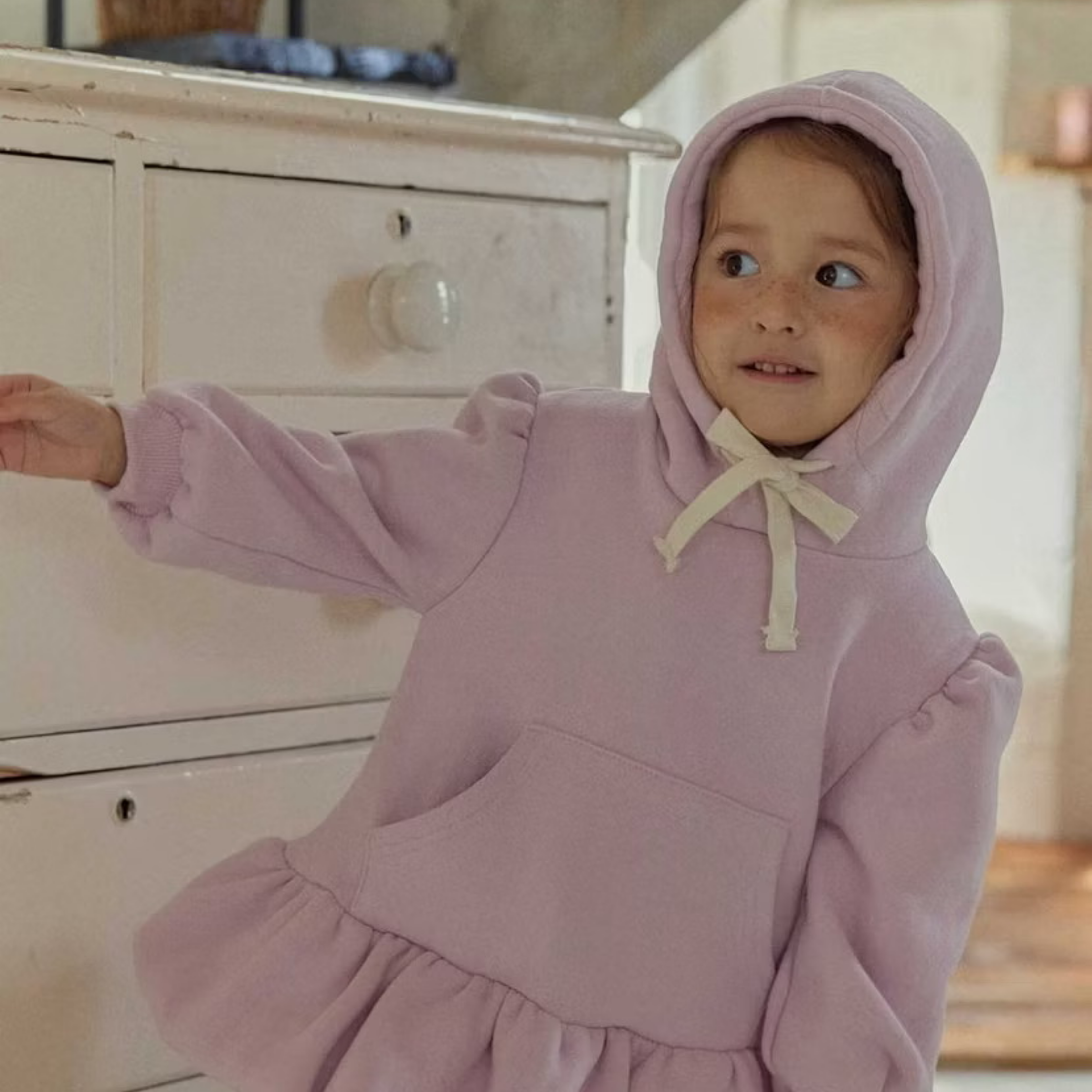 正韓女童刷毛連帽洋裝 台灣現貨