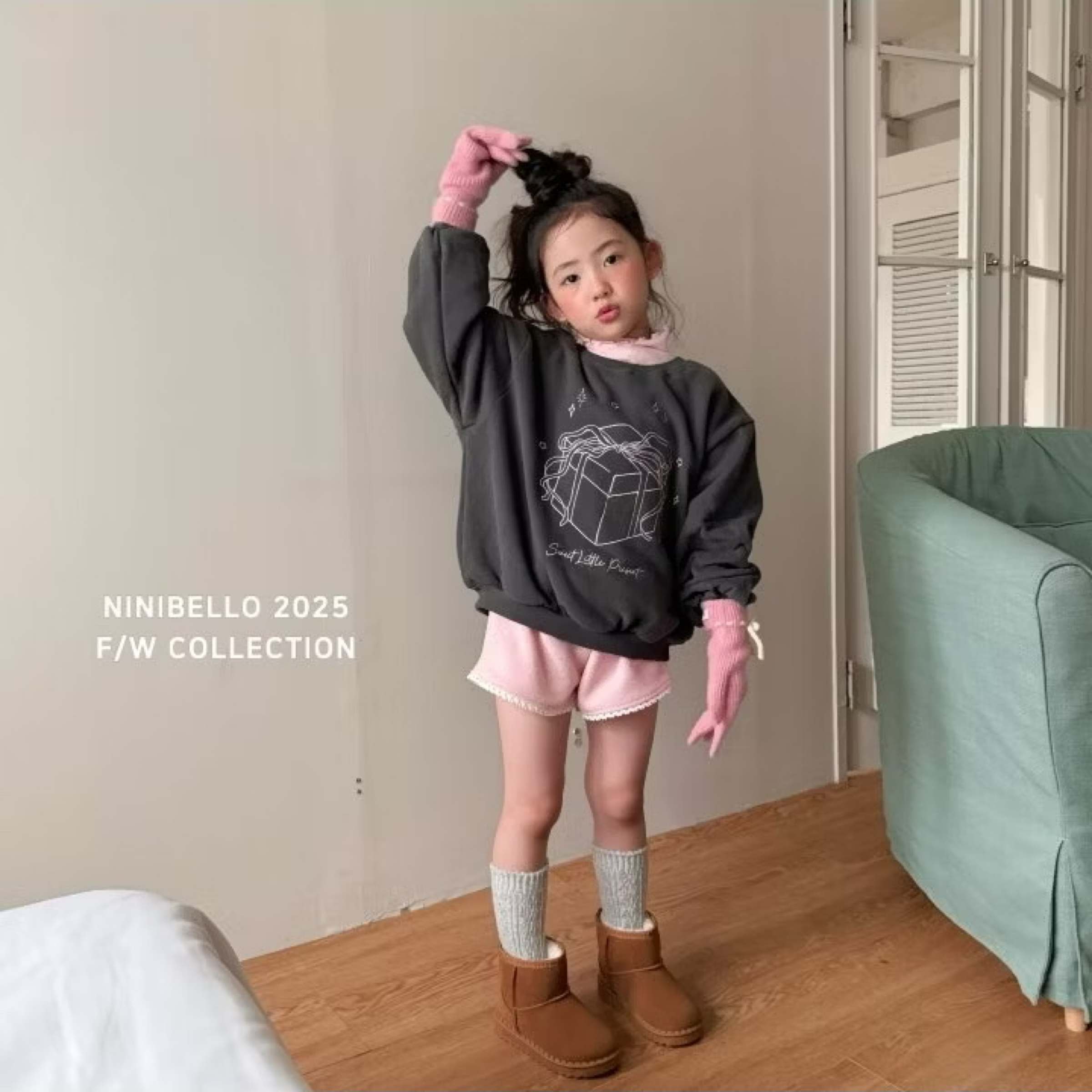 正韓女童口袋蕾絲短褲 台灣現貨 粉110