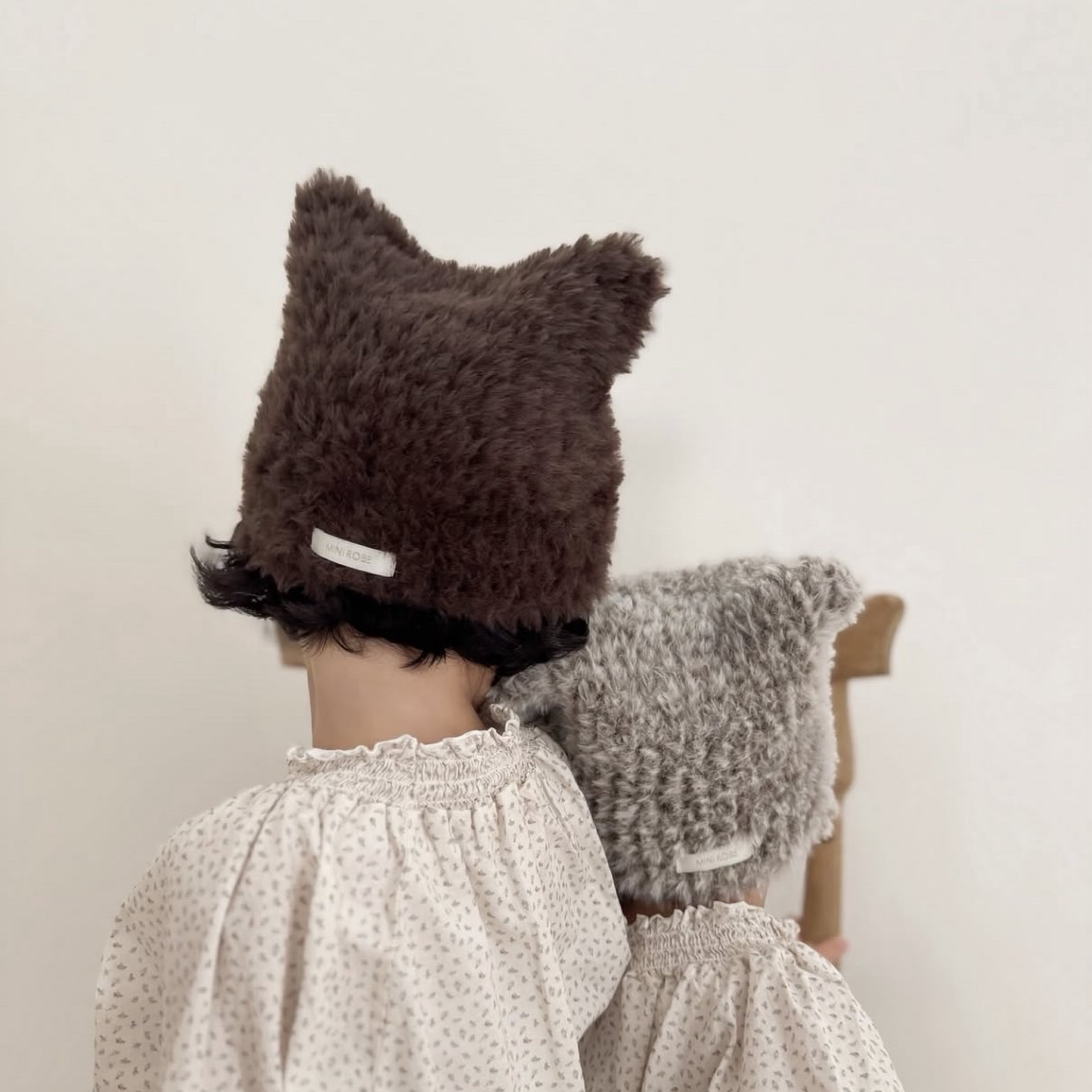 正韓童裝 貓耳帽 深咖 台灣現貨 寶寶毛帽 兒童毛帽 