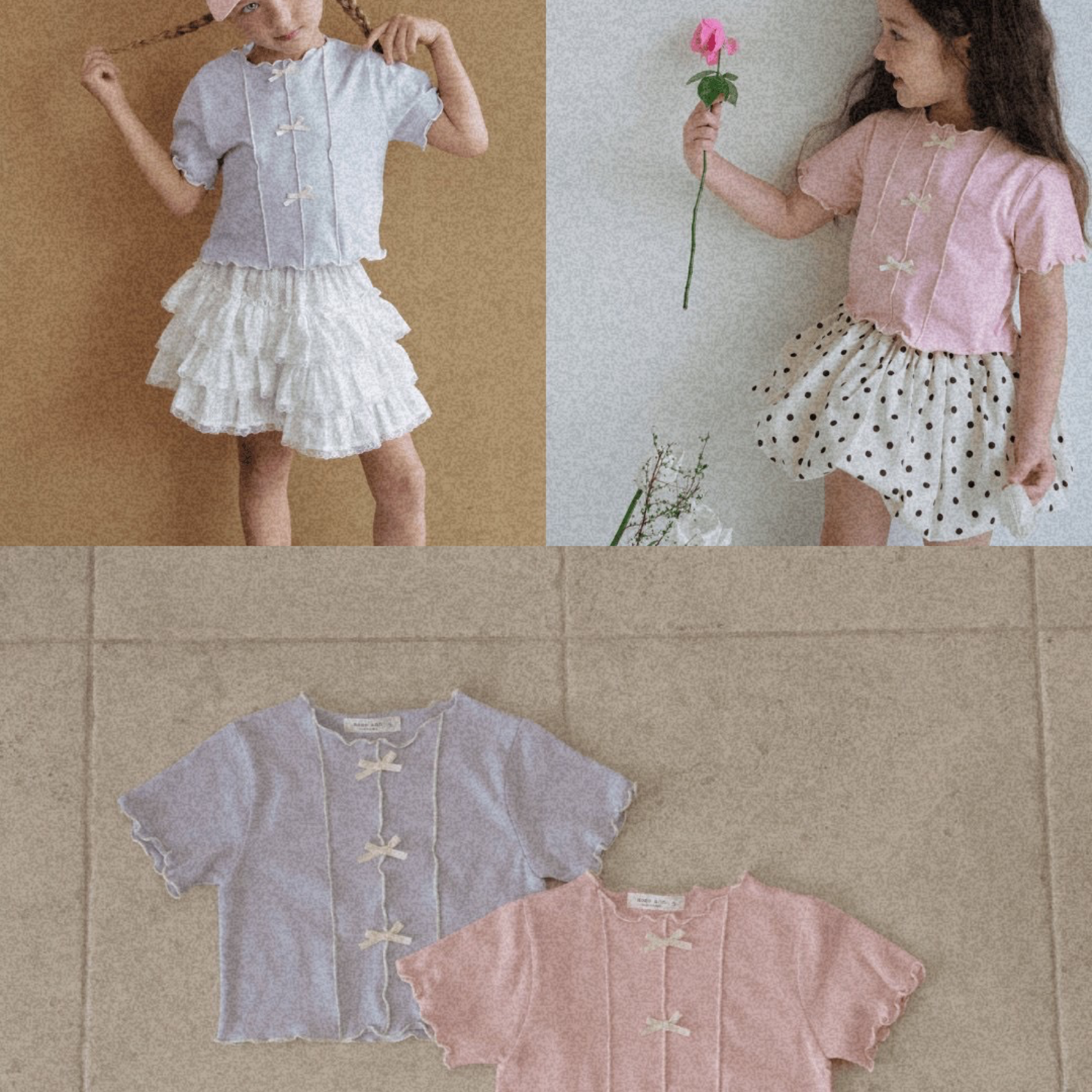 正韓童裝 蝴蝶結短袖