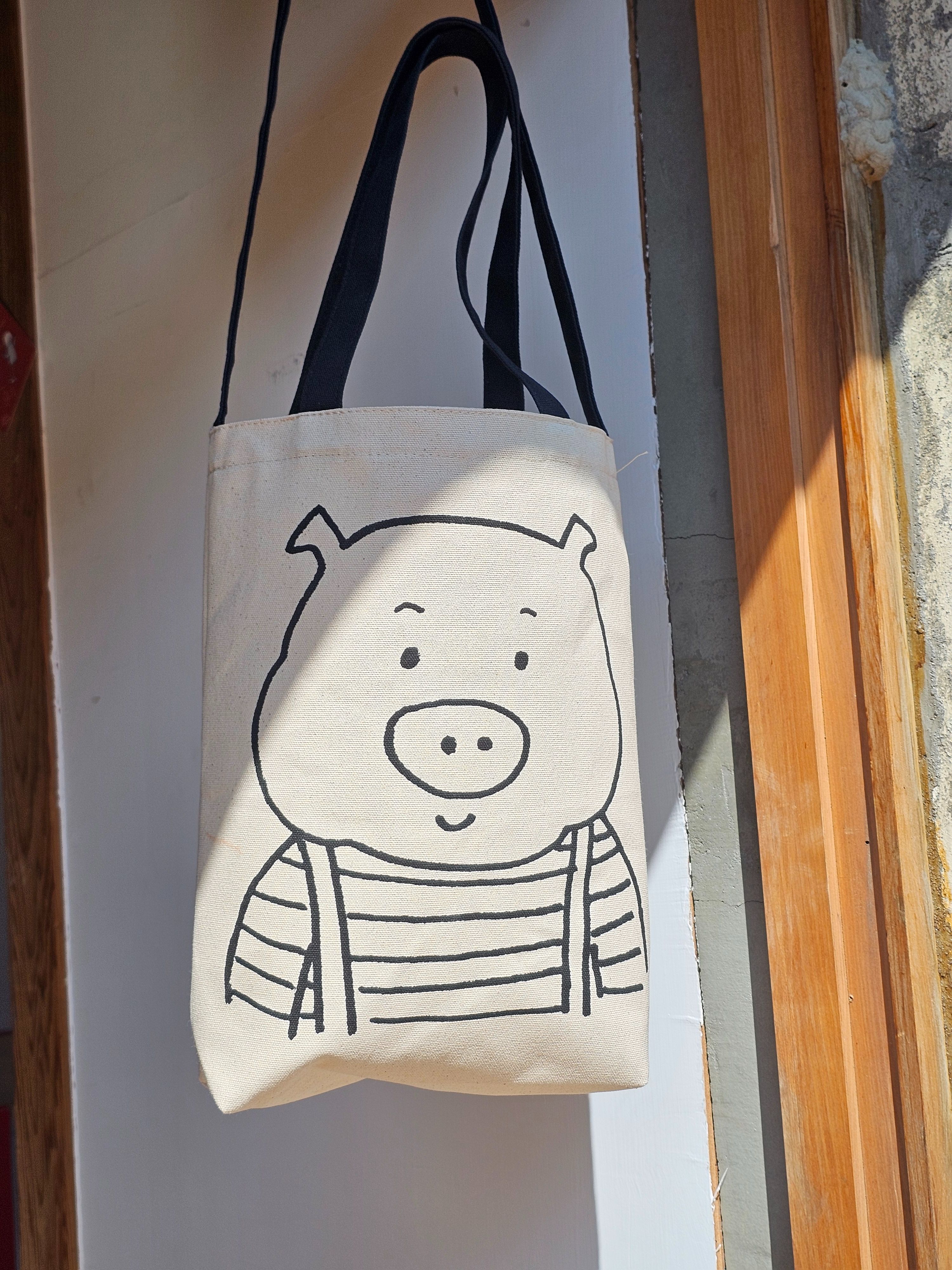 可肩背/斜背兩用購物袋：胖臉兒