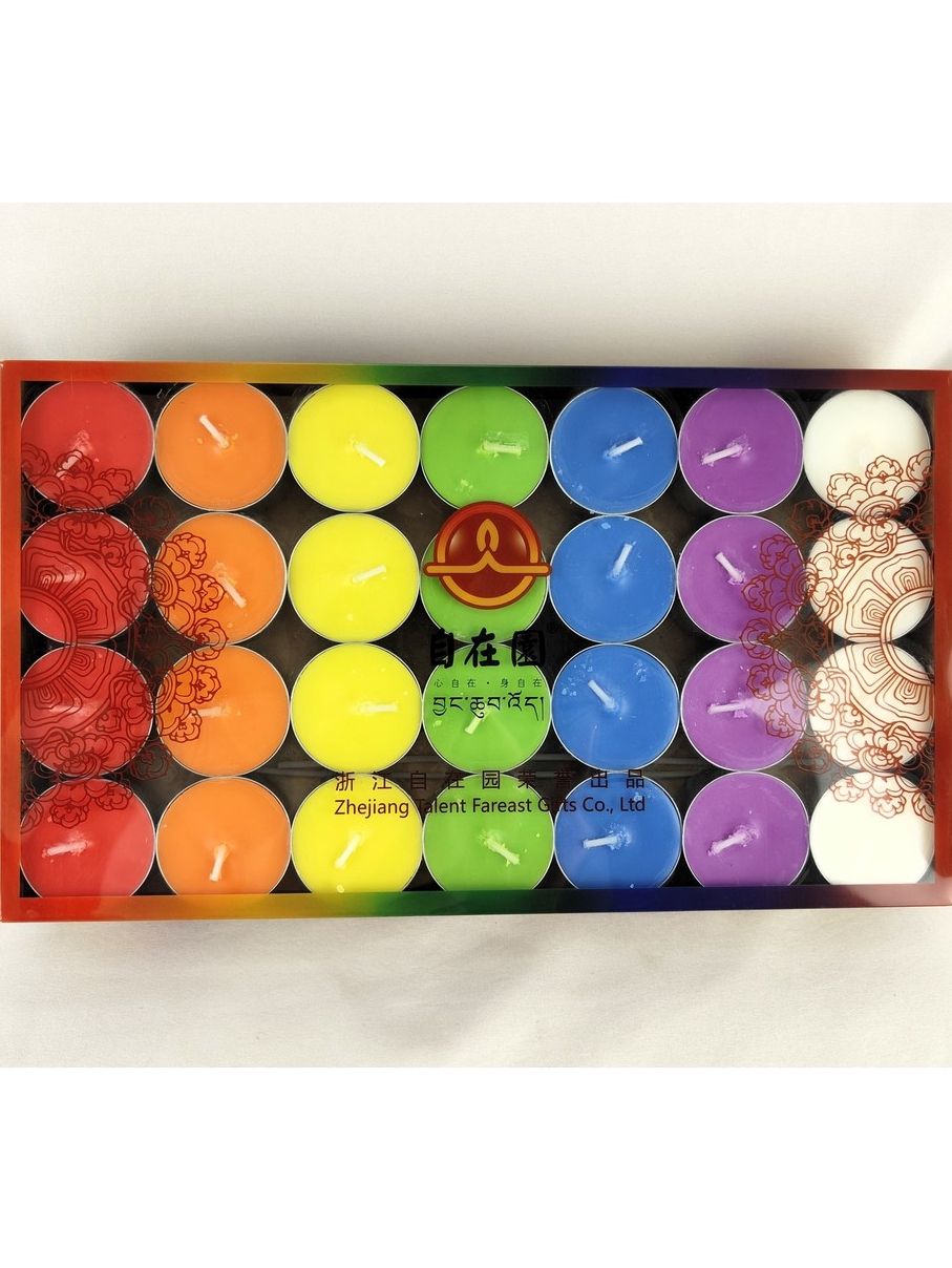 菩月自在園 七彩4小時酥油燈 56粒裝【工廠原廠直營、附發票】100%純植物酥油燈、純天然無添加任何化學香精、